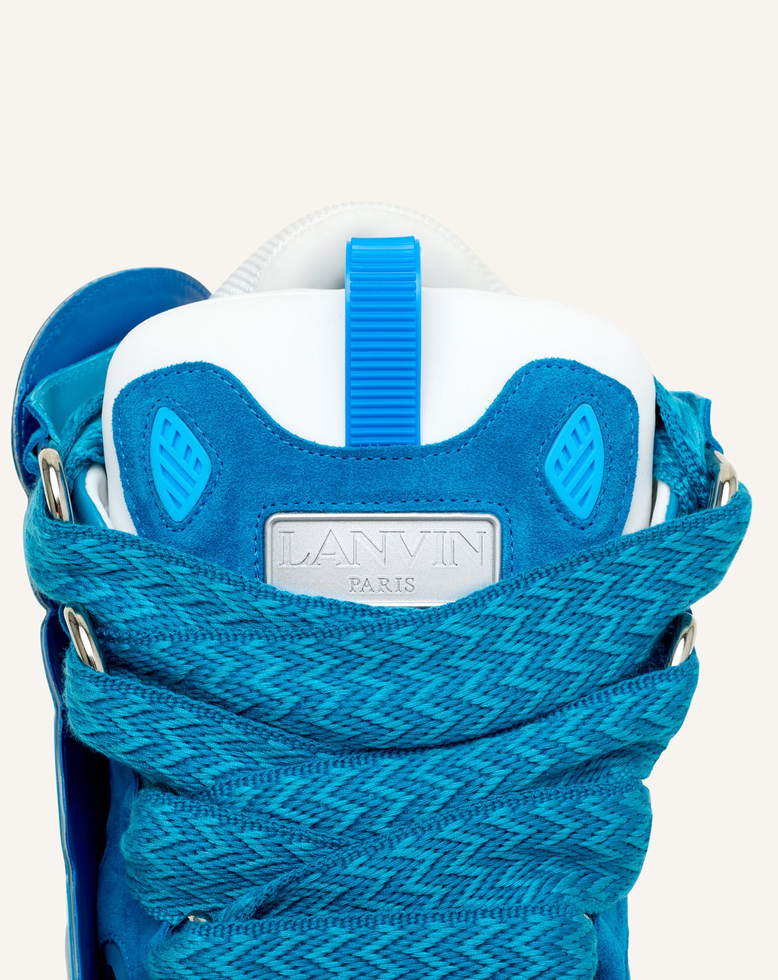 Blue Curb Patch Sneakers In Leather | Lanvin