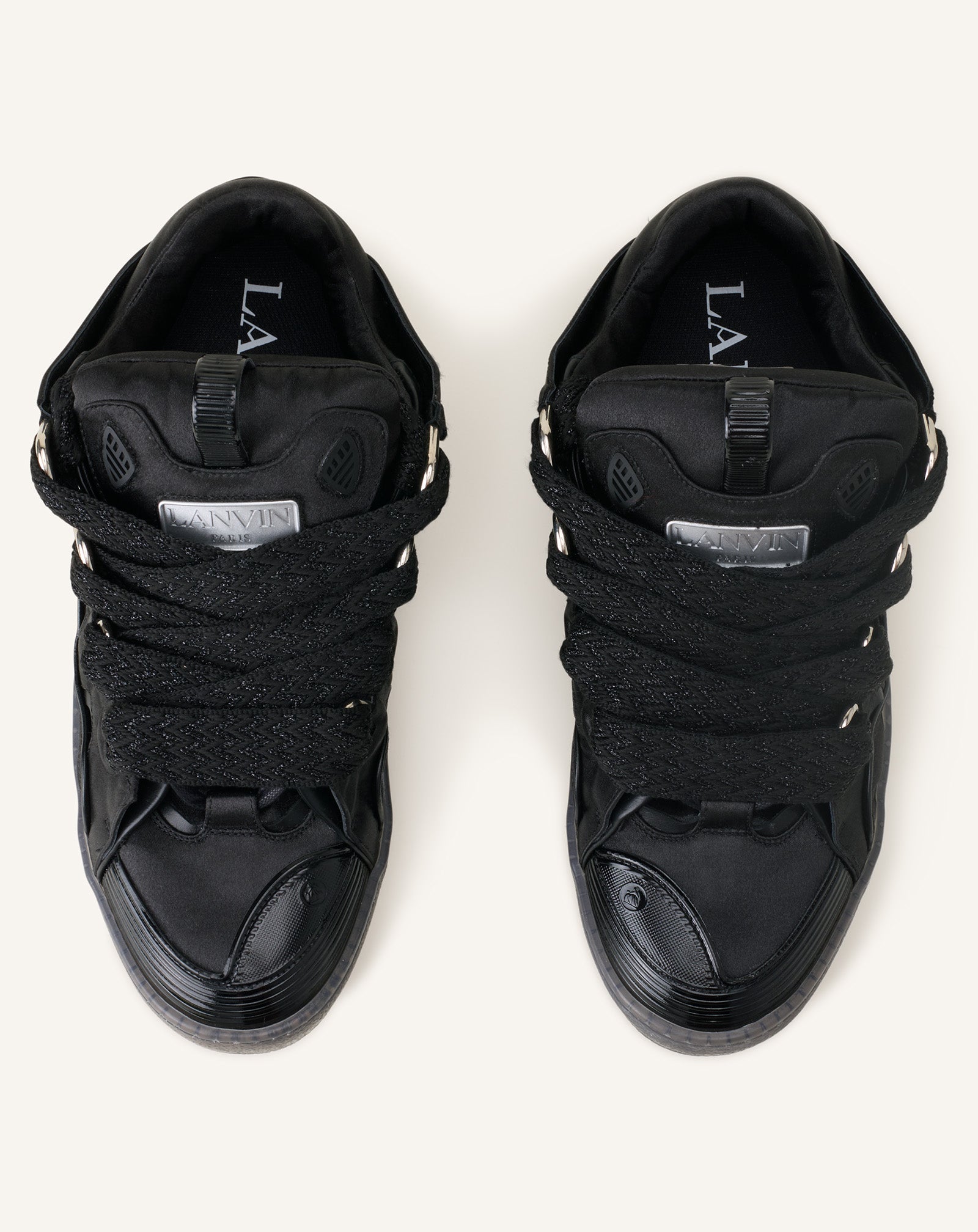Curb Sneakers En Satin Black | Lanvin