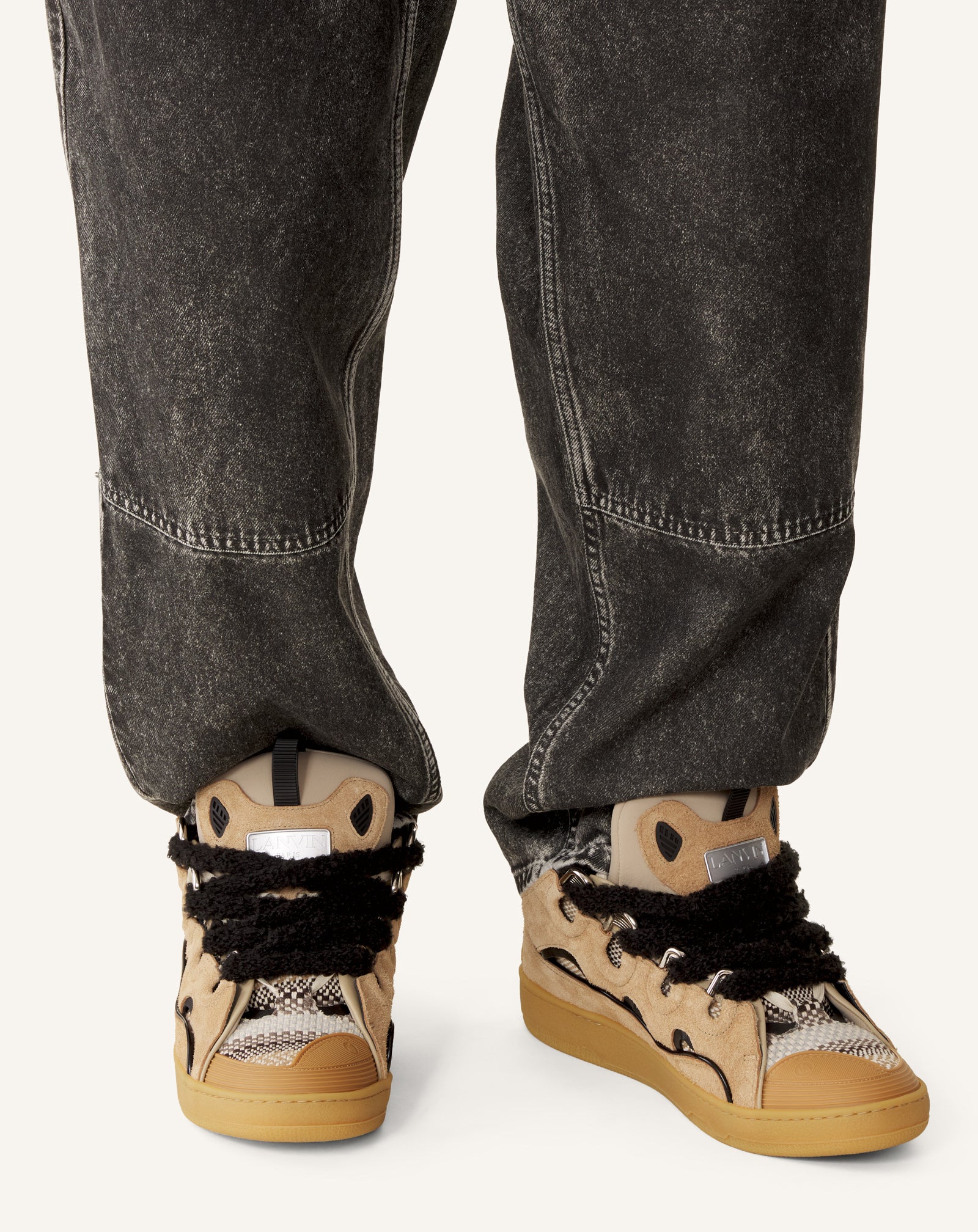 CURB SUEDE SNEAKERS WITH MESH LACES