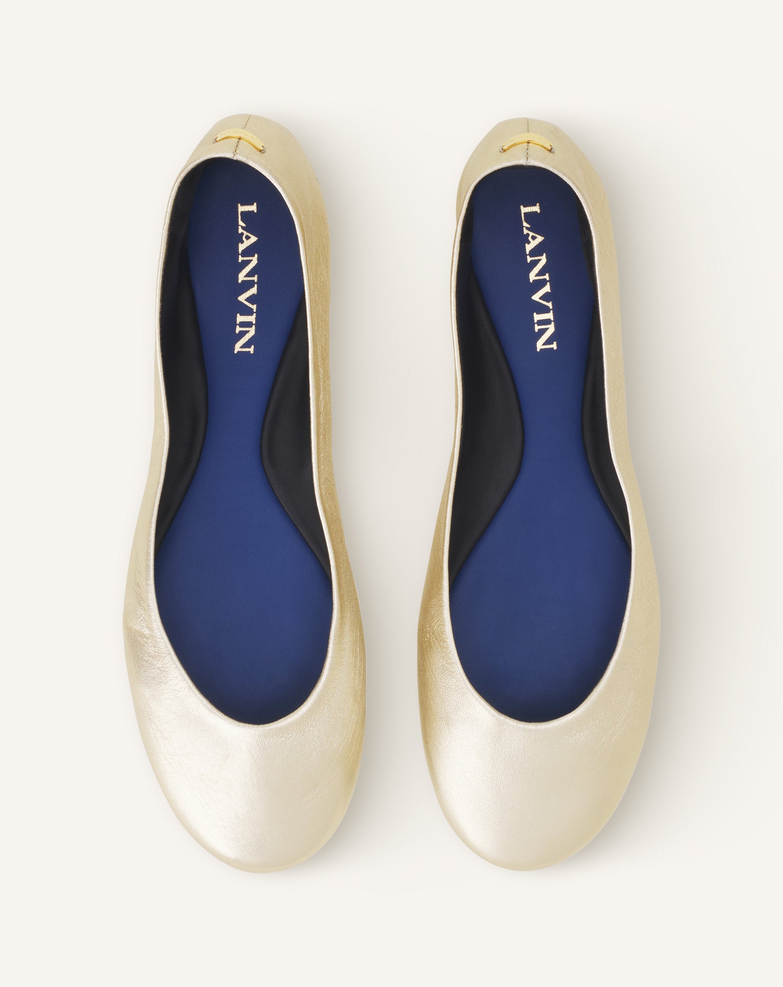 SILVER THE BALLERINA FLAT IN METALLIC LEATHER