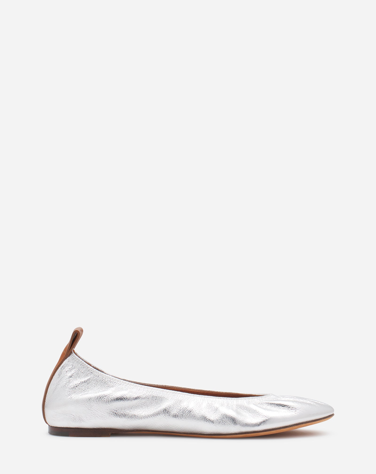 Lanvin Silver Leather on sale Ballet Flats