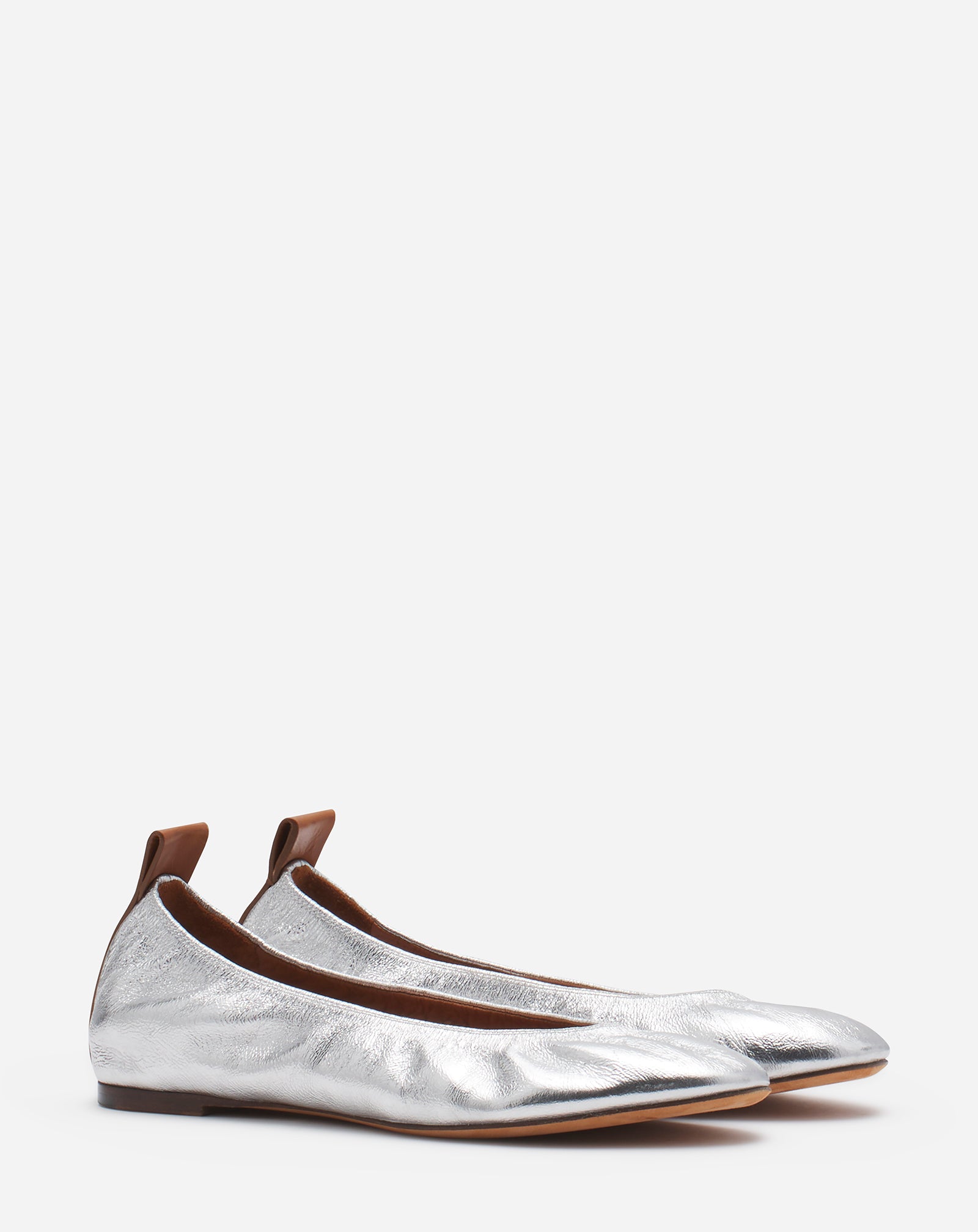 THE BALLERINA FLAT IN METALLIC LEATHER