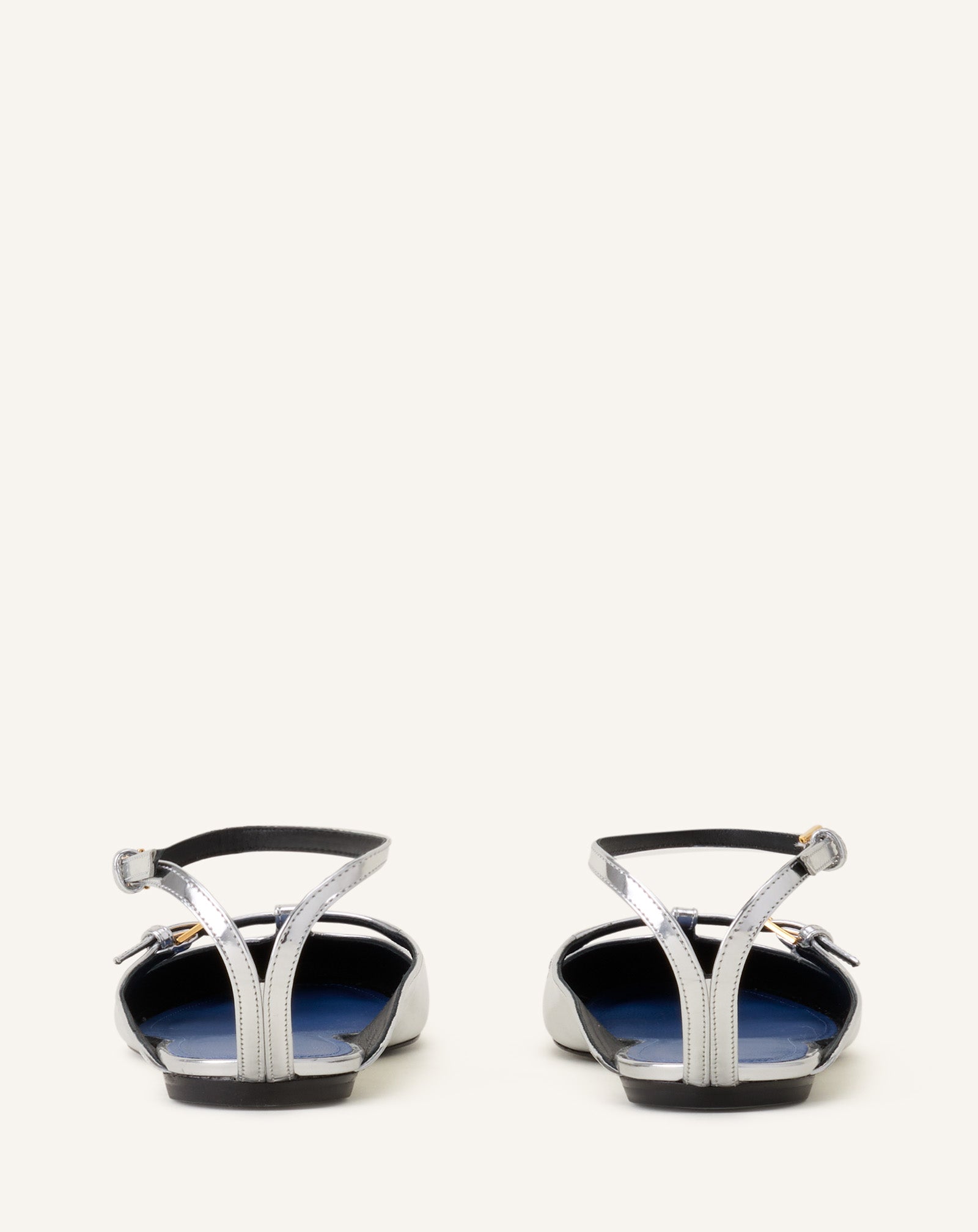 Silver Mary-jane Ballerina In Metallic Leather | Lanvin