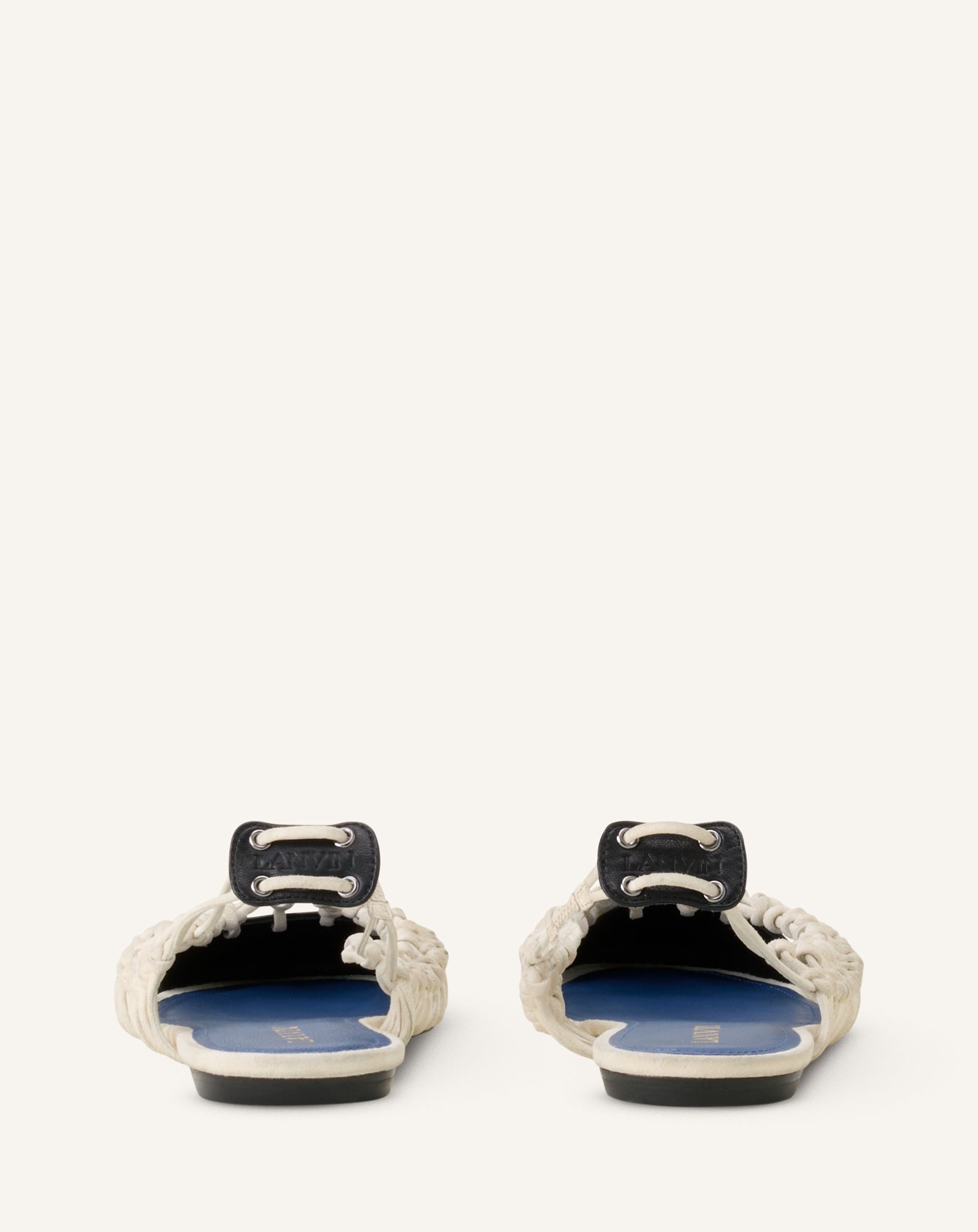 White Knitline Slingback Ballerina In Leather | Lanvin