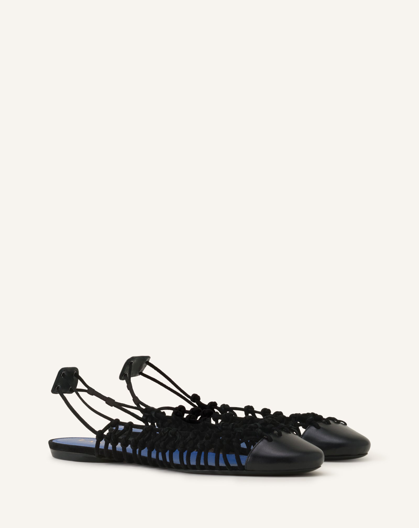 Black Knitline Slingback Ballerina In Leather | Lanvin