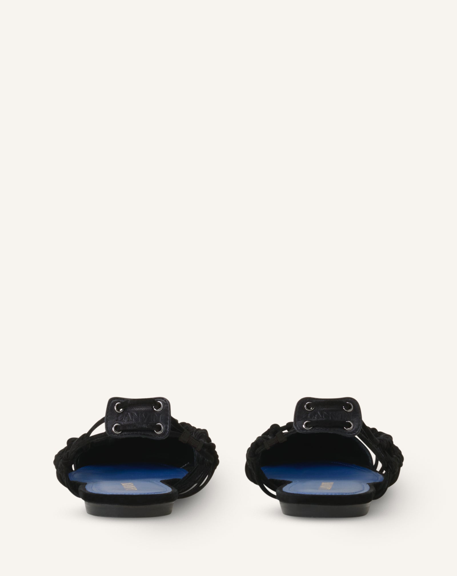 Black Knitline Slingback Ballerina In Leather | Lanvin
