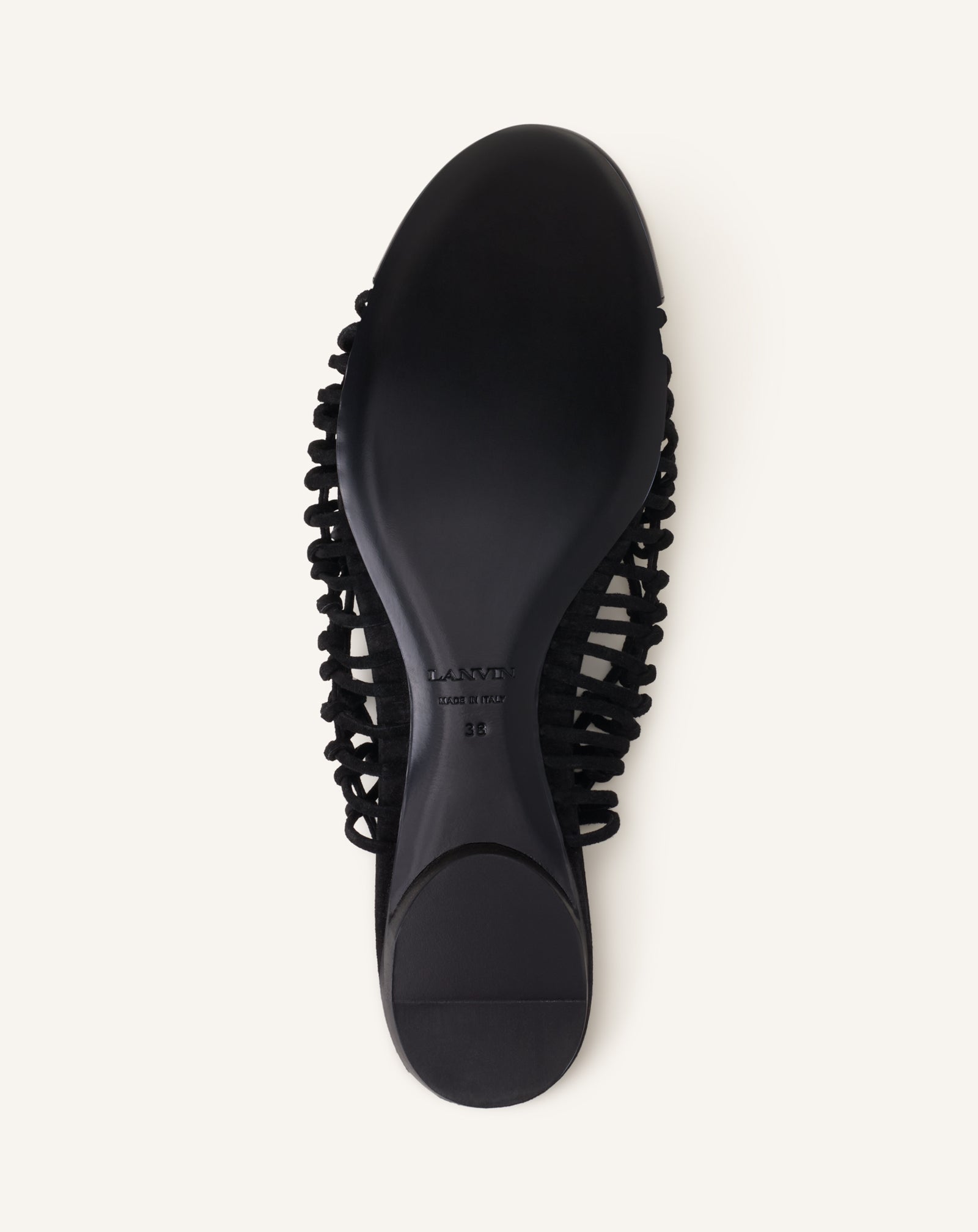 Black Knitline Slingback Ballerina In Leather | Lanvin
