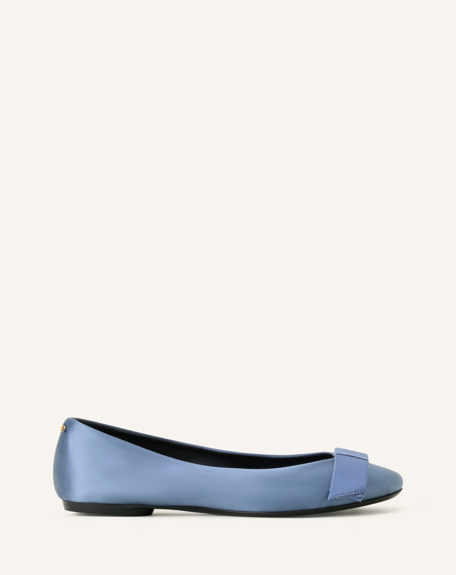 BLUE THE BOW BALLERINA FLAT IN SATIN