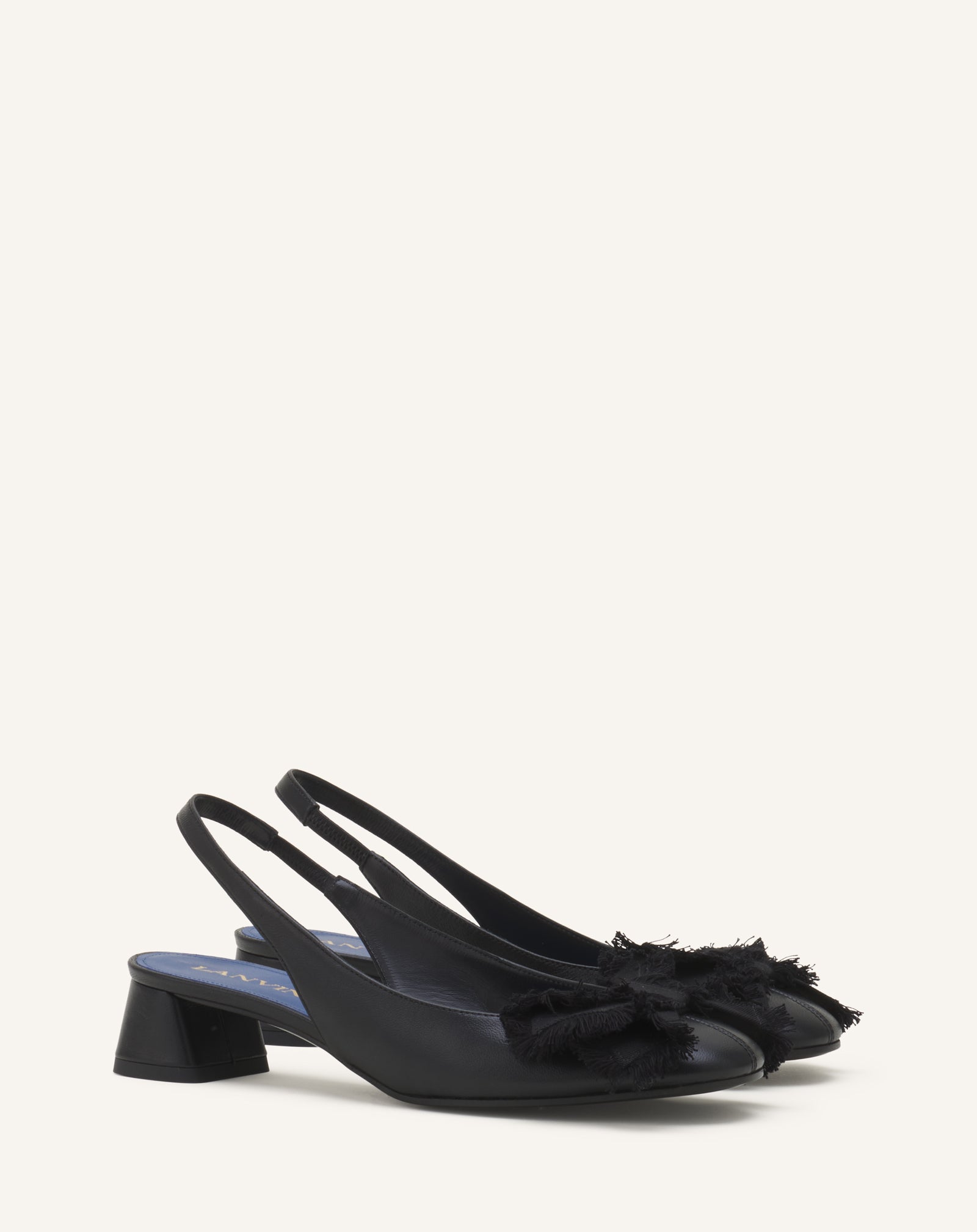 HEELED SLINGBACK BALLERINA IN LEATHER