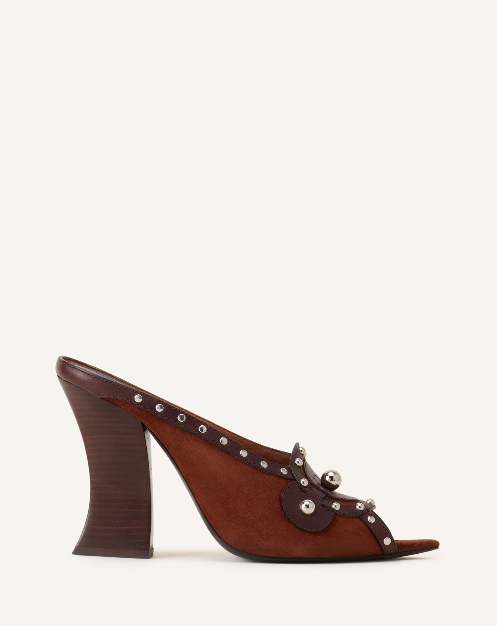 Mule A Clous 100mm Brown | Lanvin