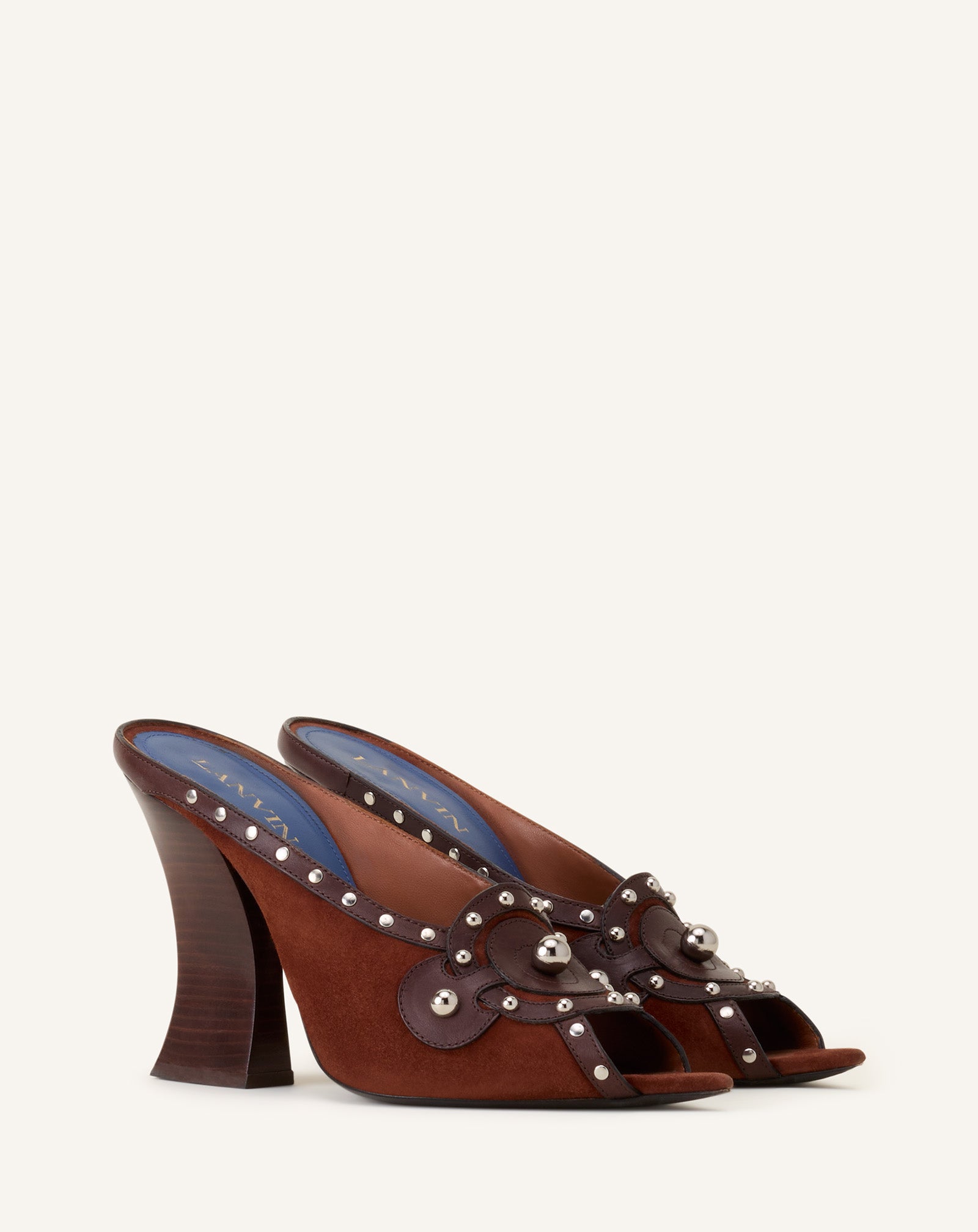 Mule A Clous 100mm Brown | Lanvin