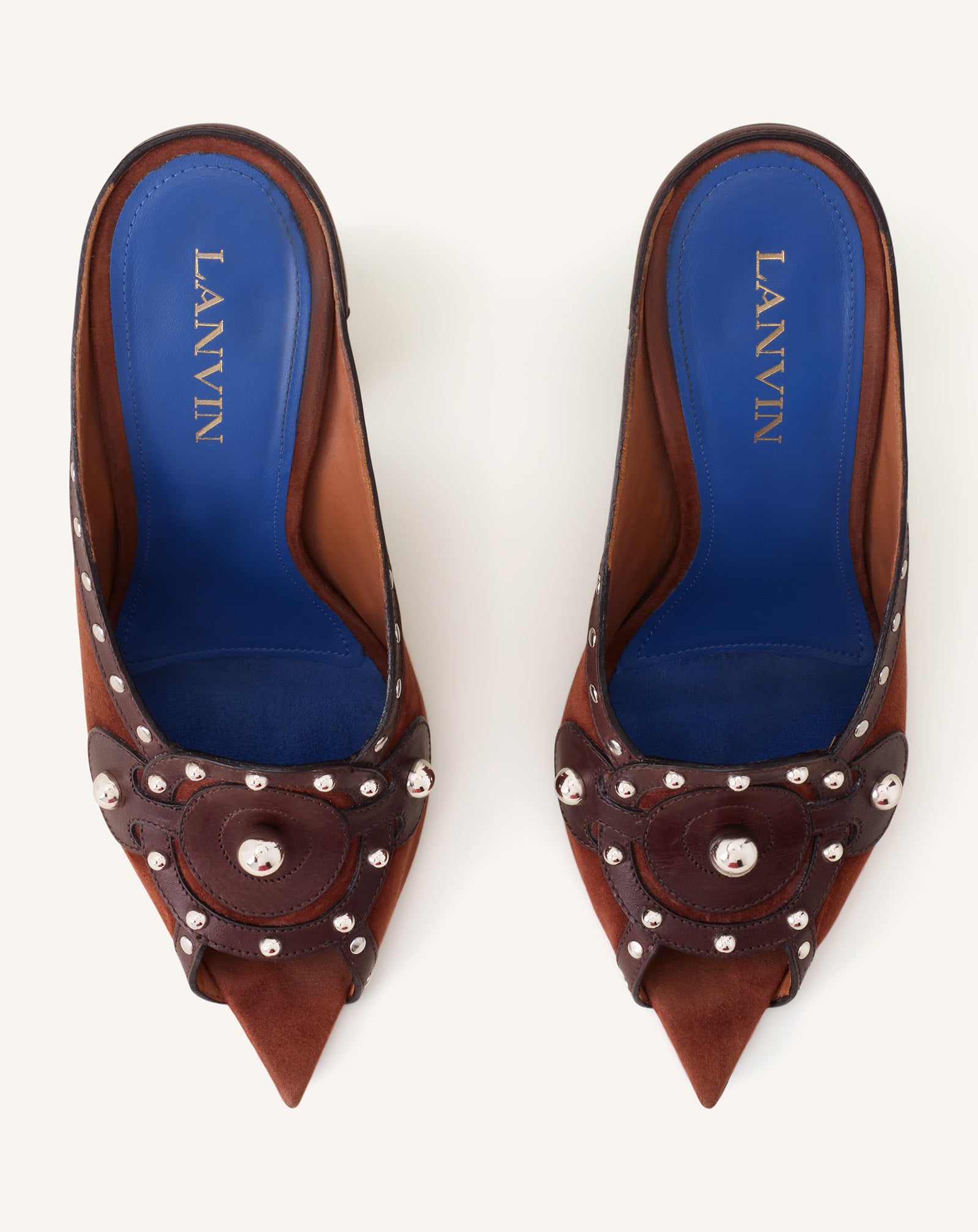 Mule A Clous 100mm Brown | Lanvin