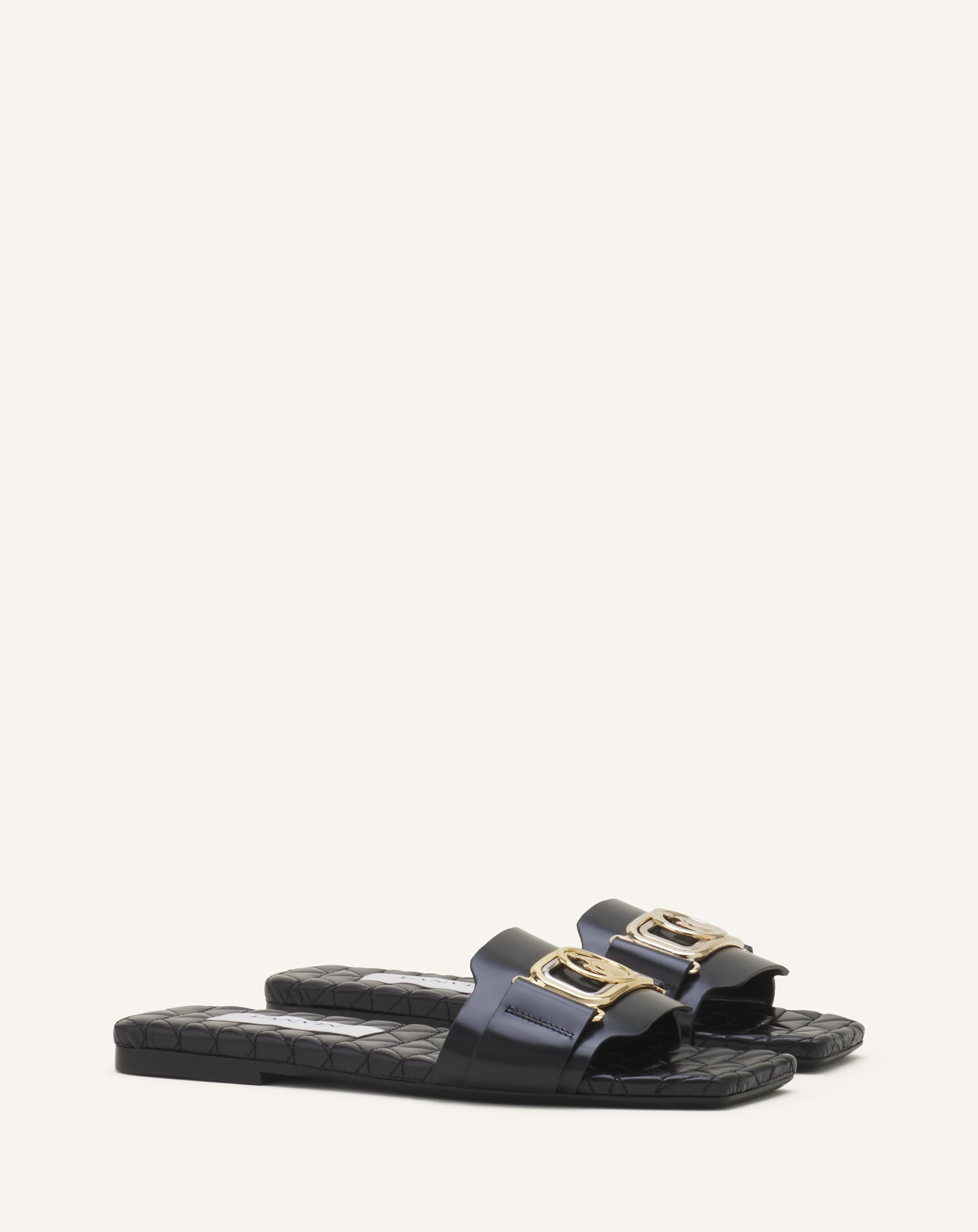 BLACK MOTHER & DAUGHTER FLAT MULE