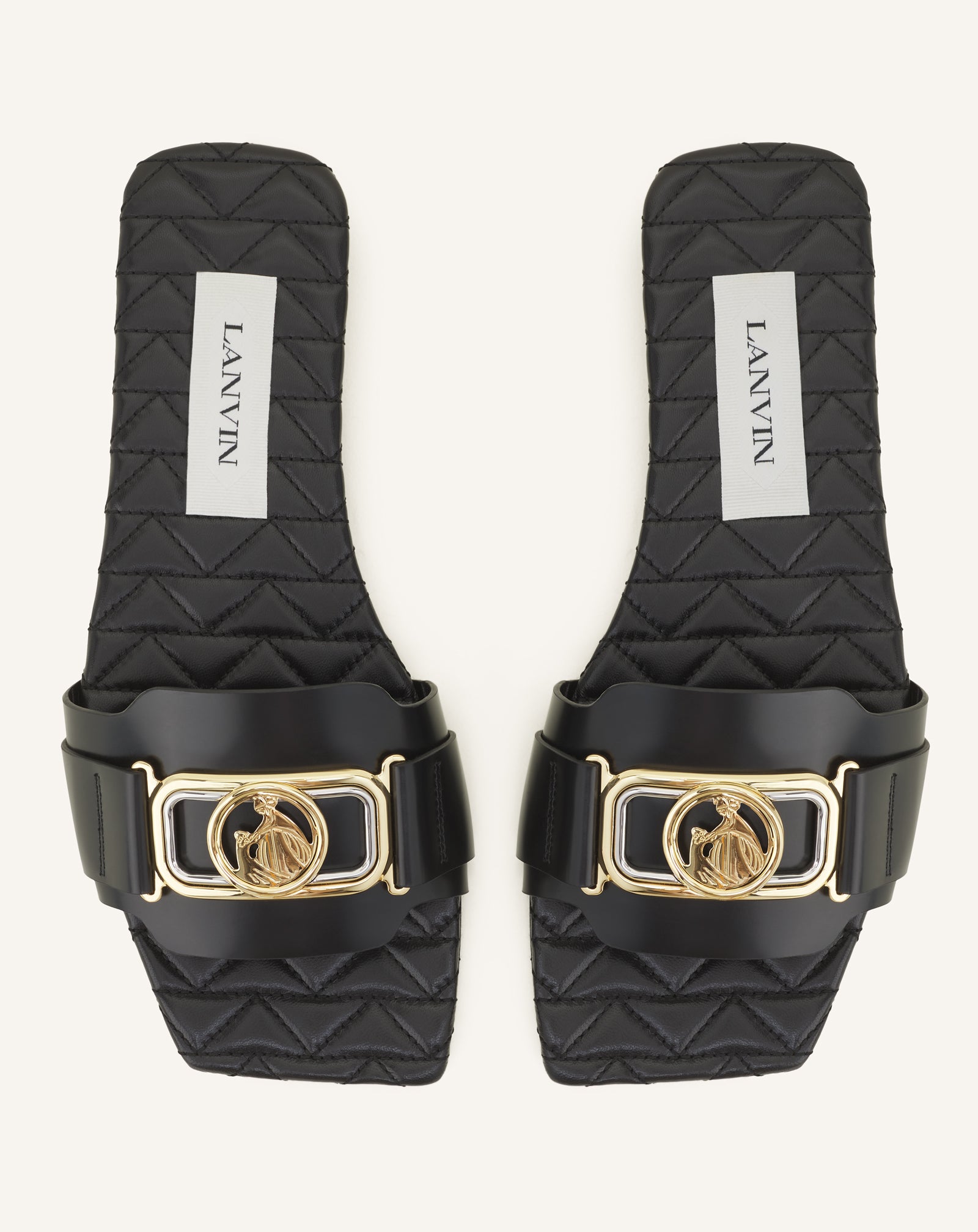 BLACK MOTHER & DAUGHTER FLAT MULE