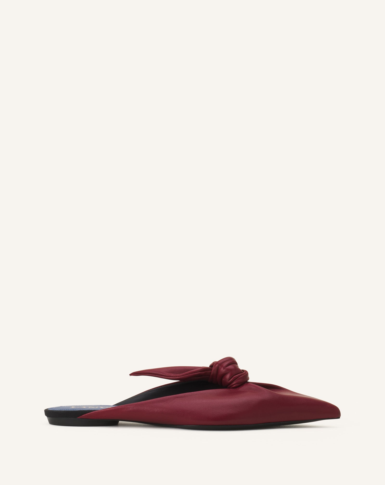 MIDNIGHT STEP LEATHER BOW MULE