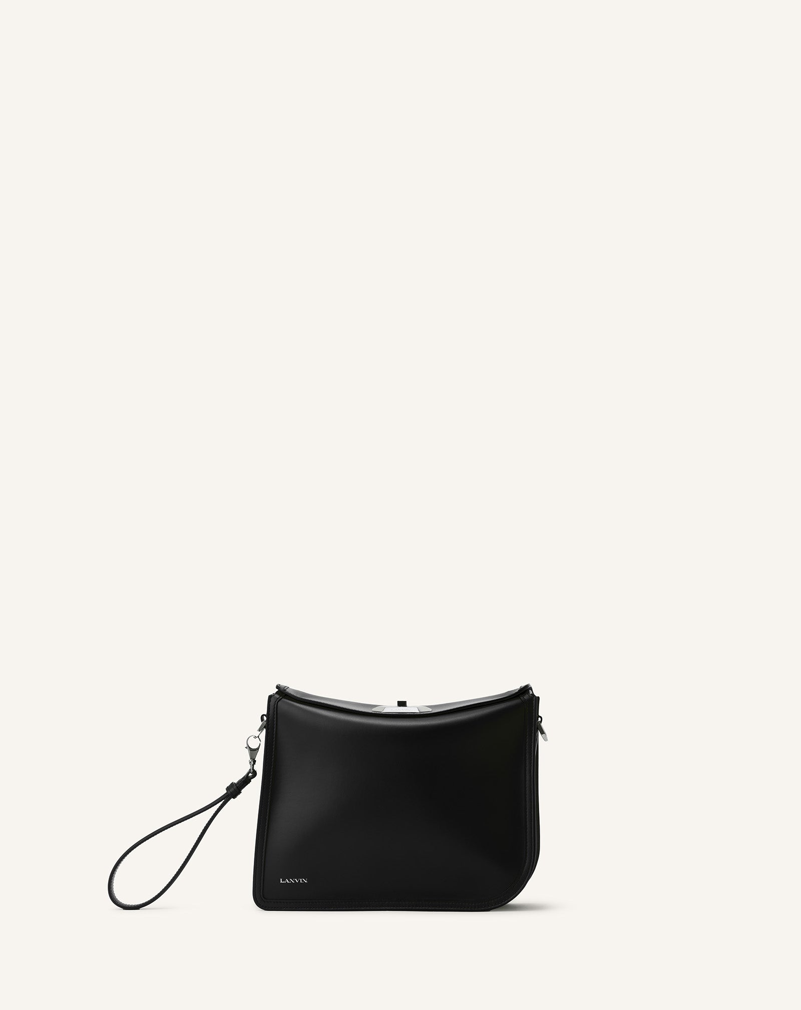 COMPAGNON ASYMMETRICAL LEATHER CLUTCH BAG