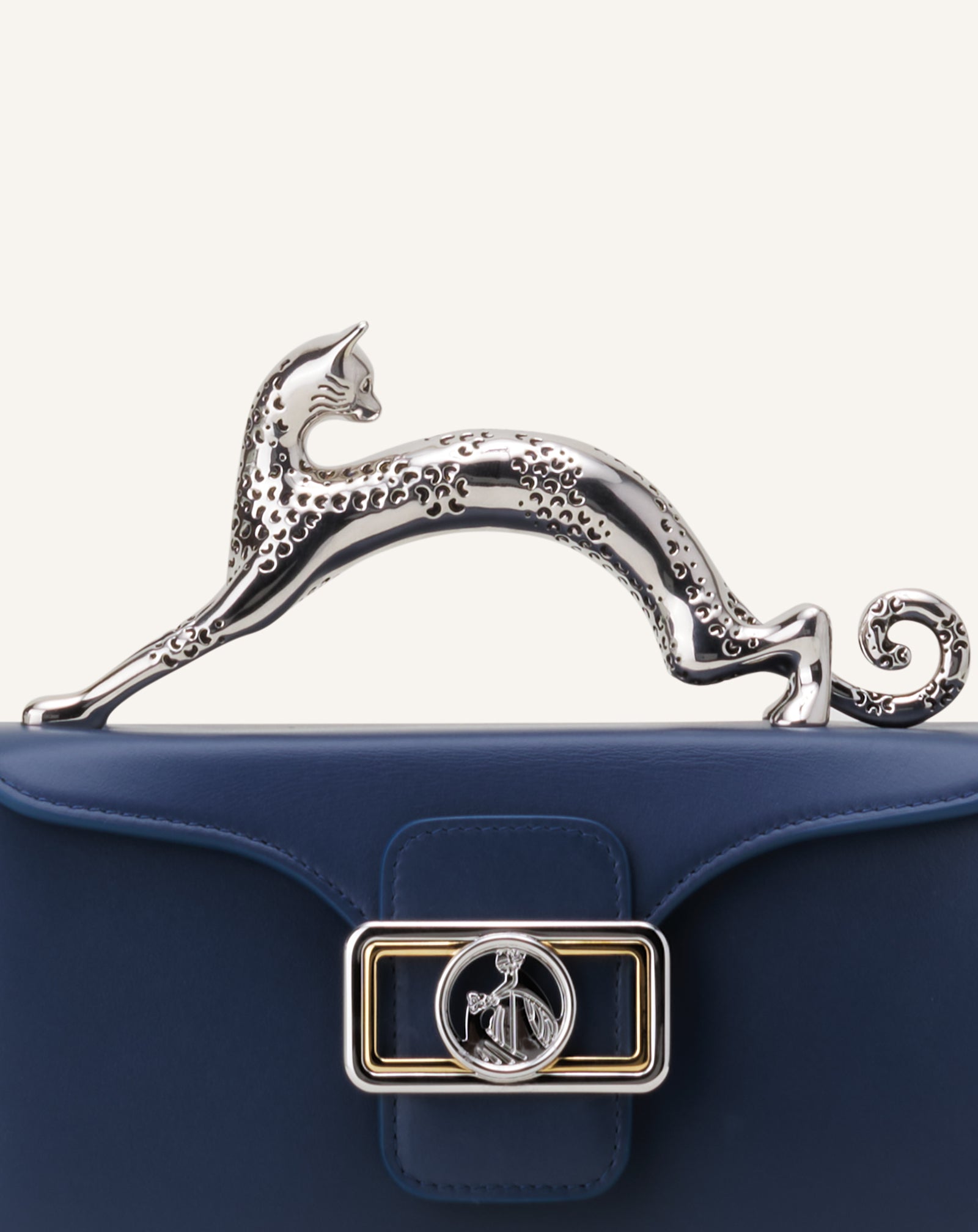 Blue Nano Pencil Cat Leather Bag | Lanvin