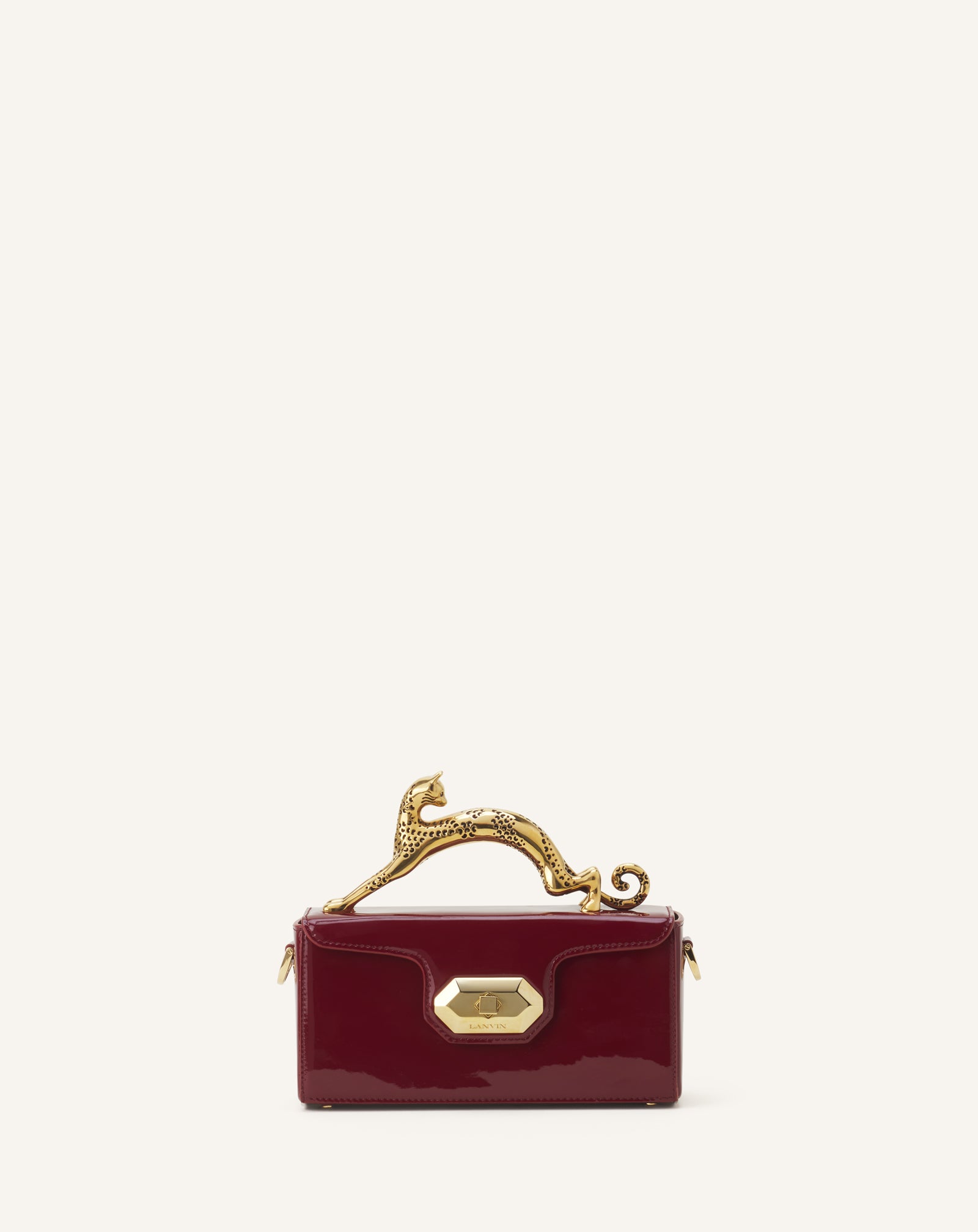 RED PENCIL CAT NANO BAG IN PATENT LEATHER