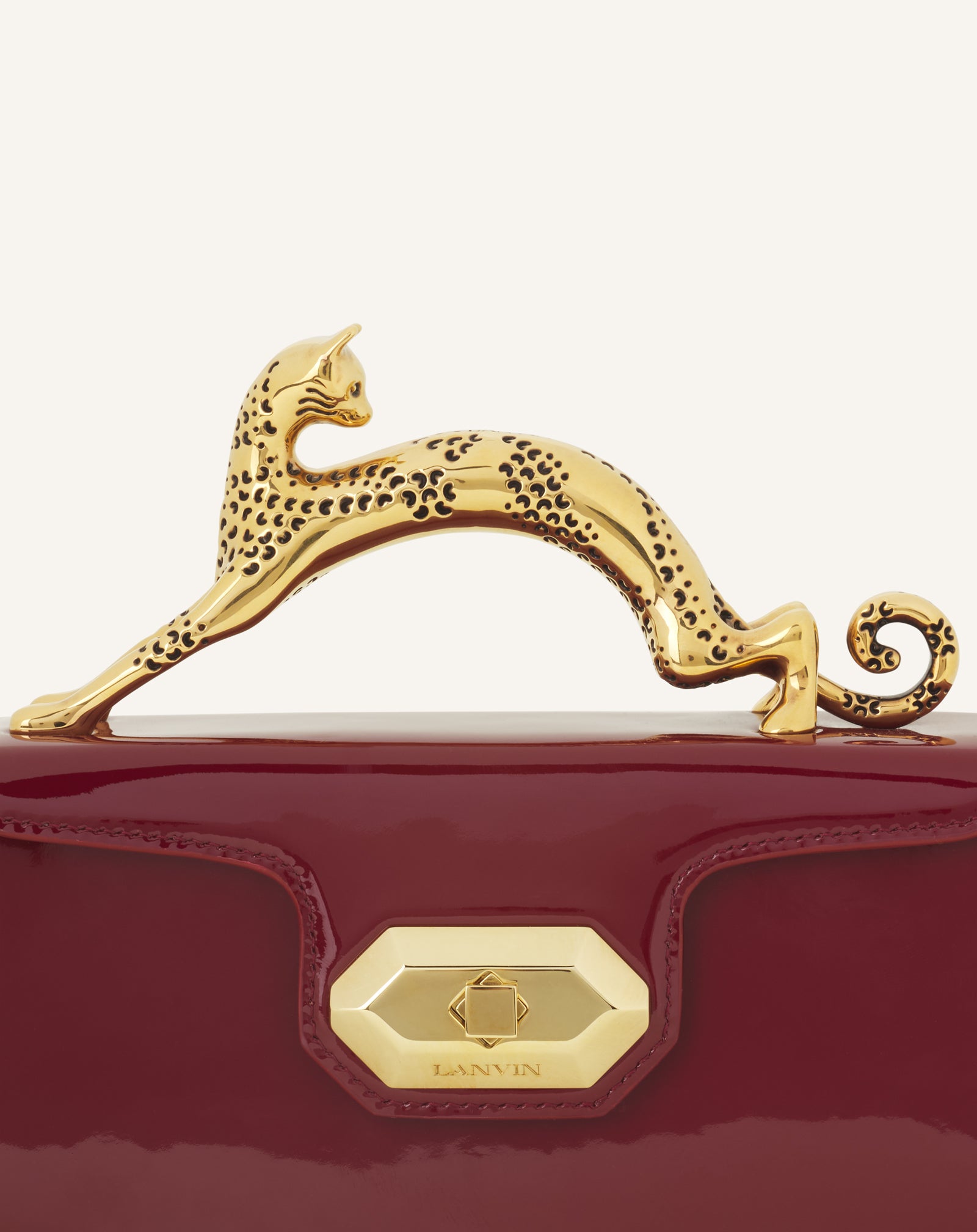 RED PENCIL CAT NANO BAG IN PATENT LEATHER