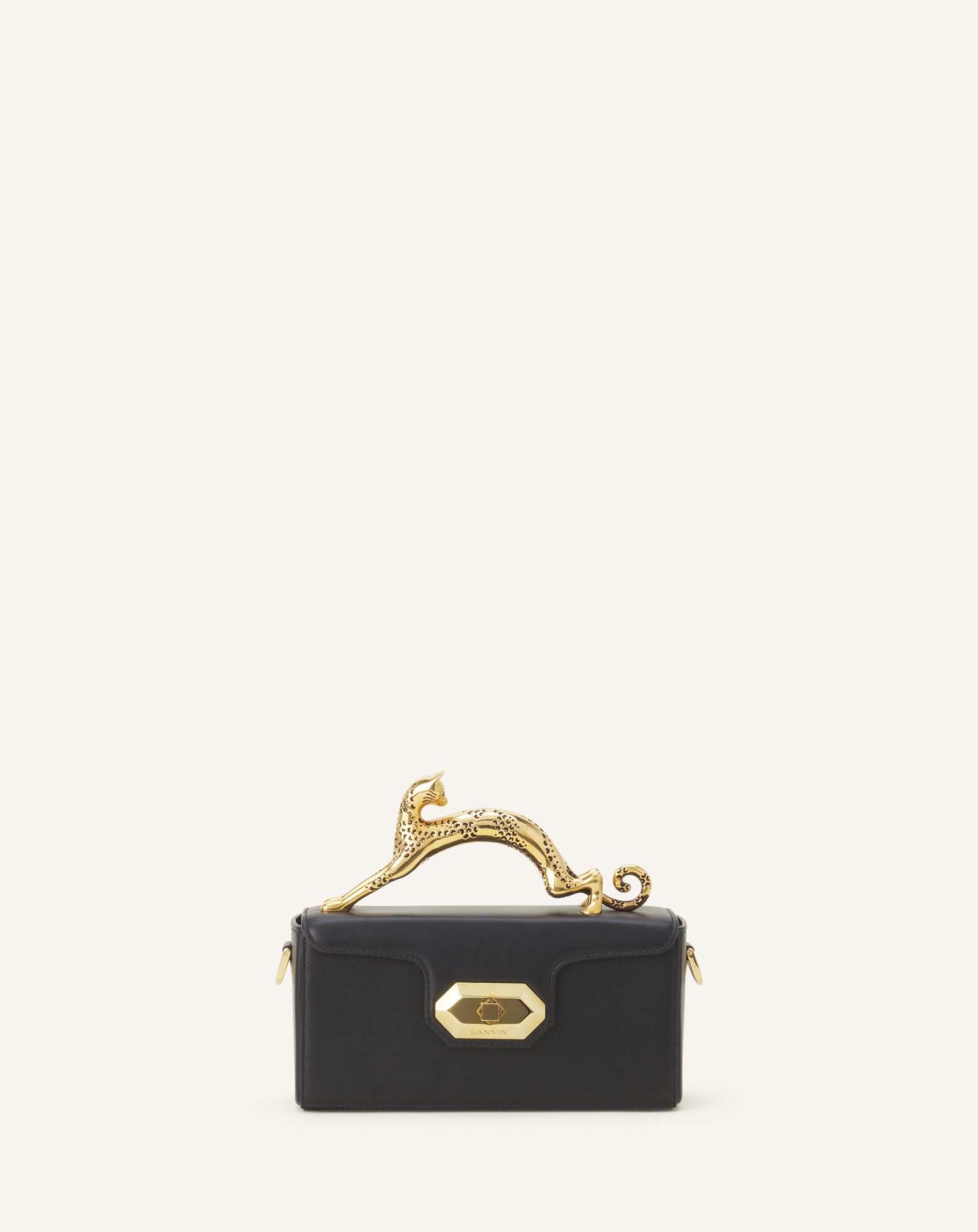 BLACK PENCIL CAT NANO BAG IN LEATHER