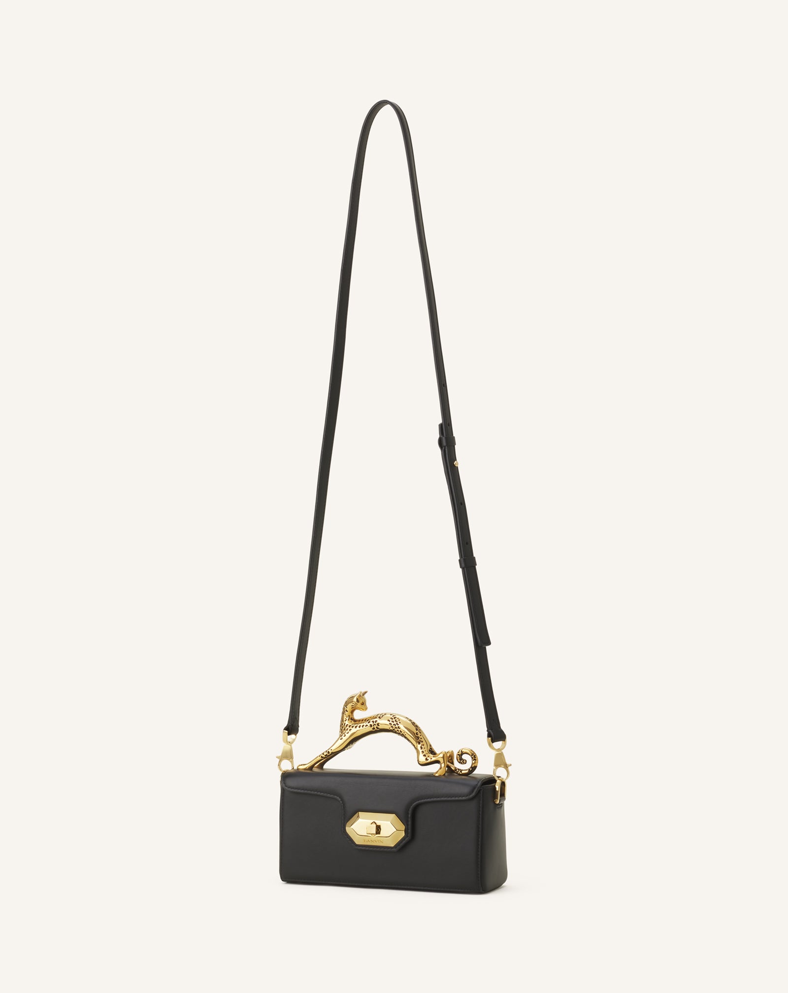 BLACK PENCIL CAT NANO BAG IN LEATHER