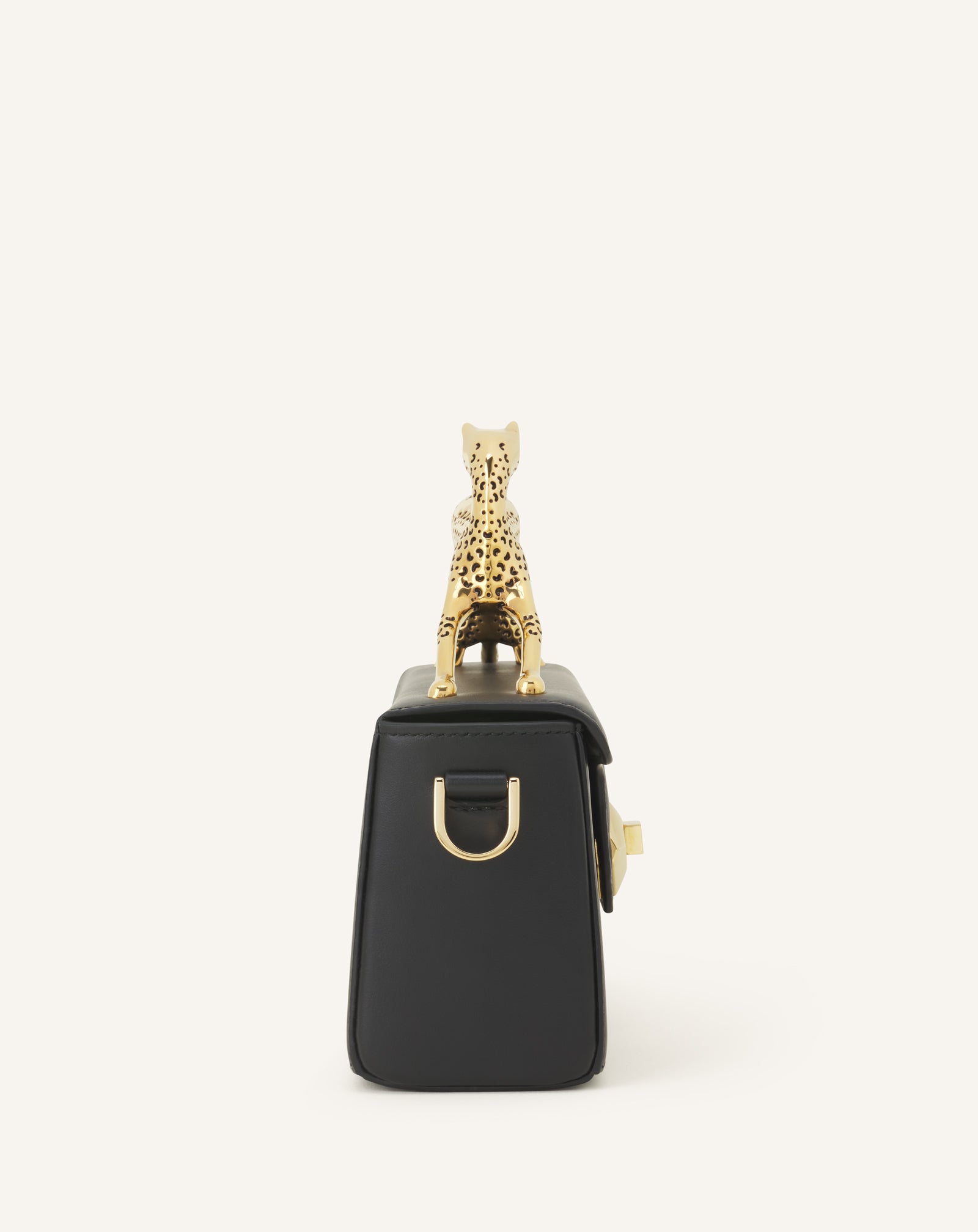 BLACK PENCIL CAT NANO BAG IN LEATHER