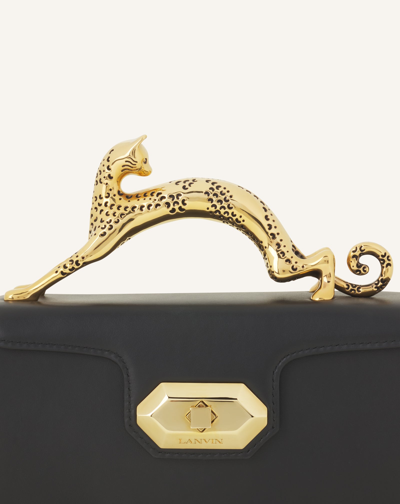 BLACK PENCIL CAT NANO BAG IN LEATHER