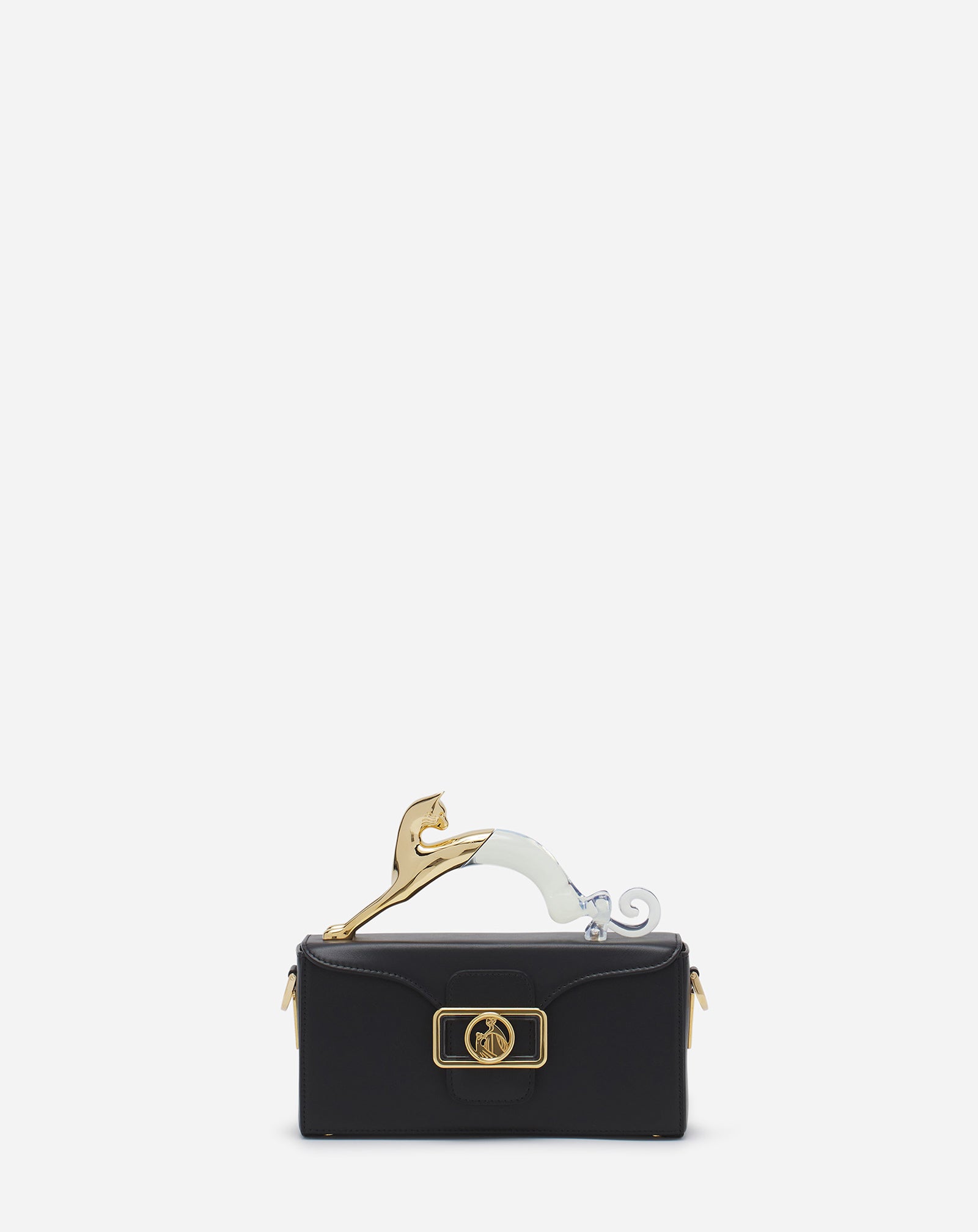 PENCIL CAT NANO LEATHER BAG WITH A BI-MATERIAL CAT LW-BGBRB3-TOPS-E2510U