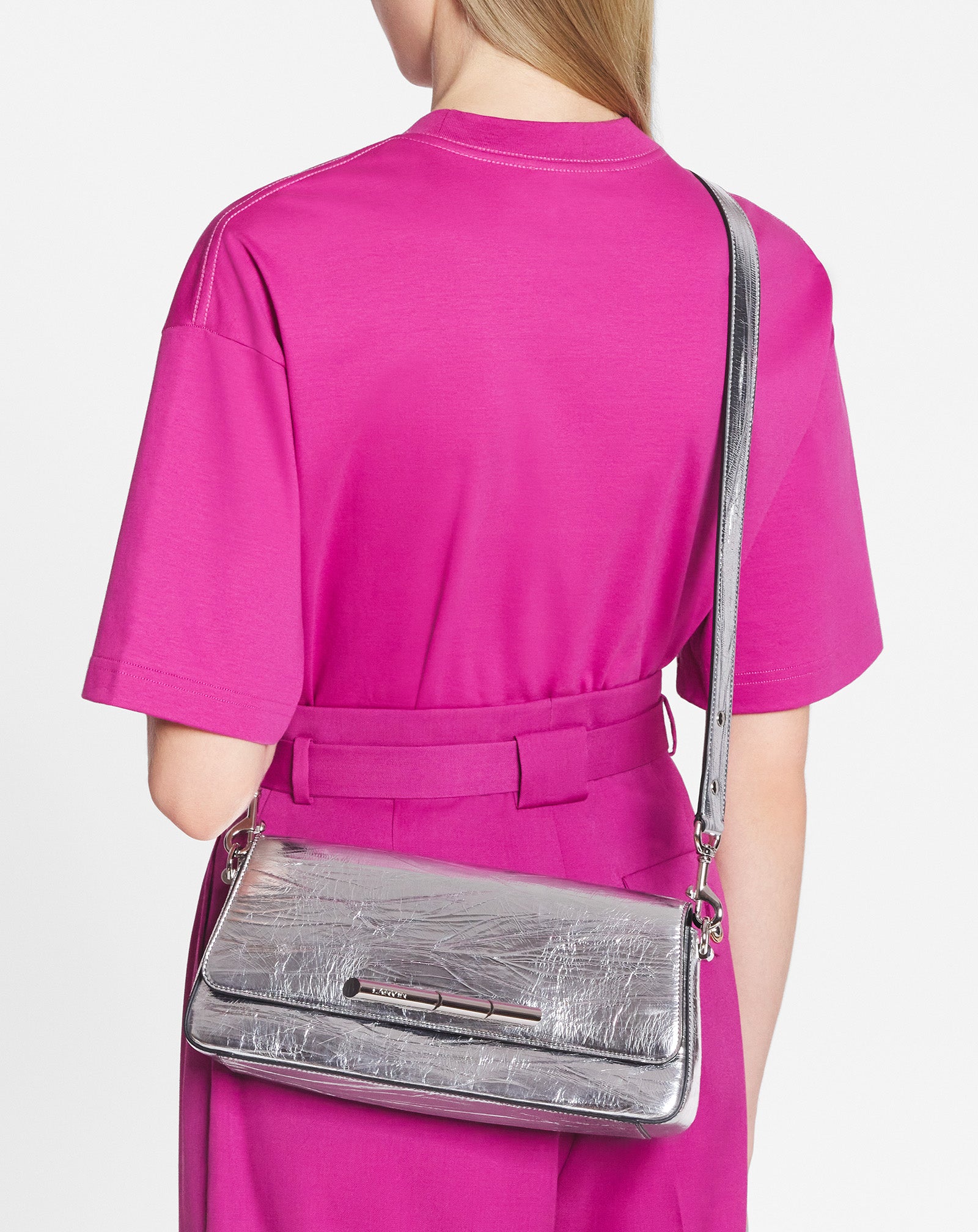 SÉQUENCE BAGUETTE BAG IN METALLIC LEATHER BY LANVIN