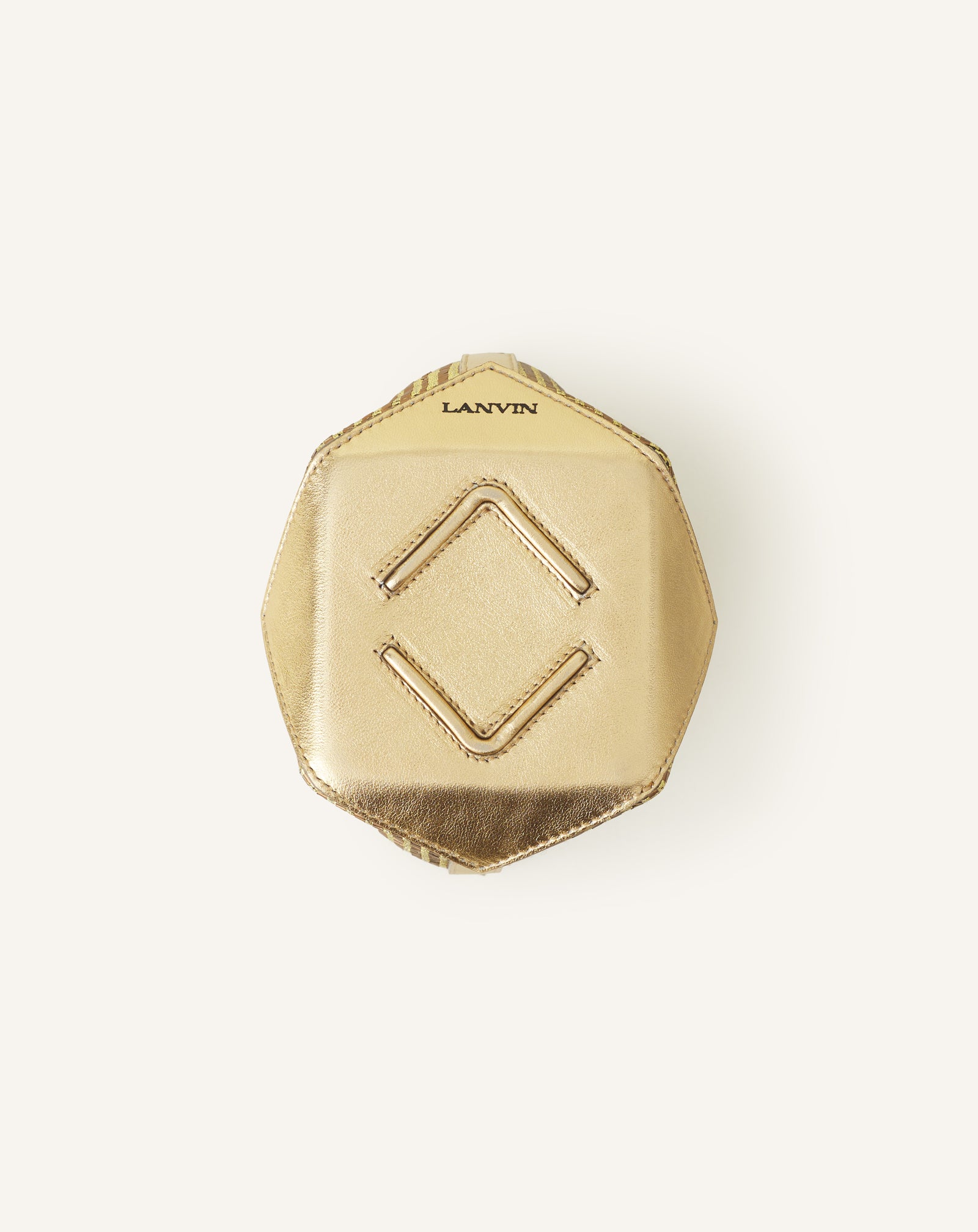 SILVER CATCH BY LANVIN BUCKET BAG IN RAFFIA