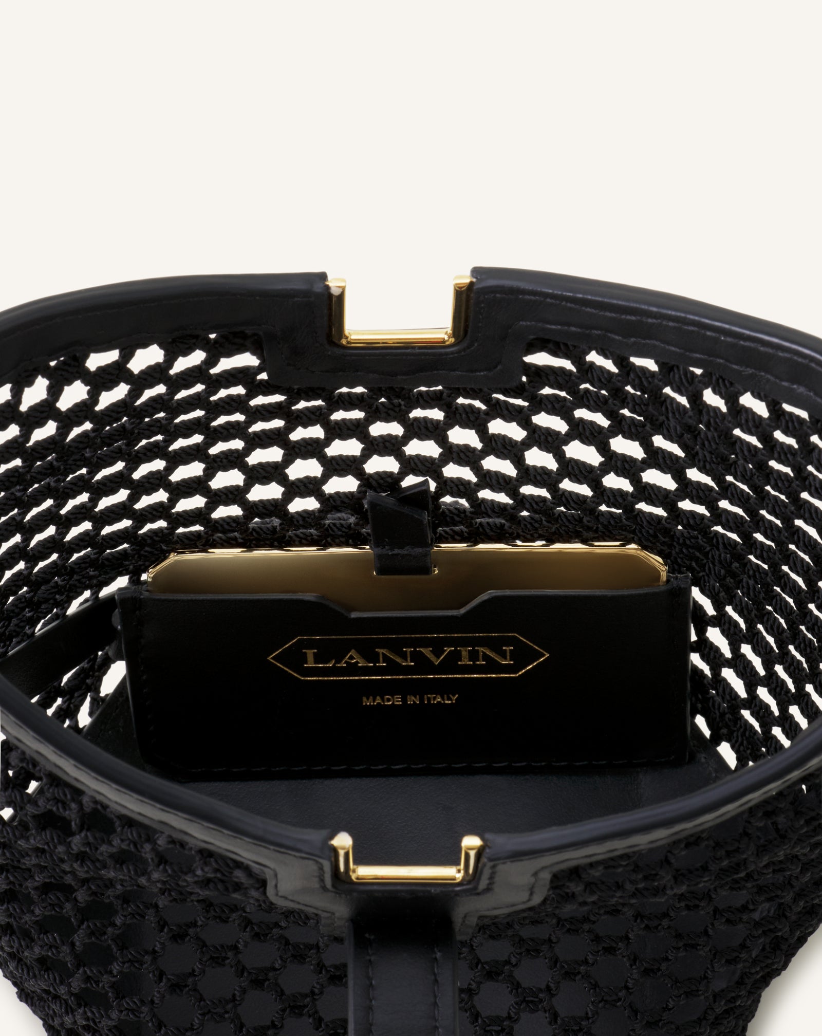 White Catch By Lanvin Nano Bucket Bag In Mesh | Lanvin
