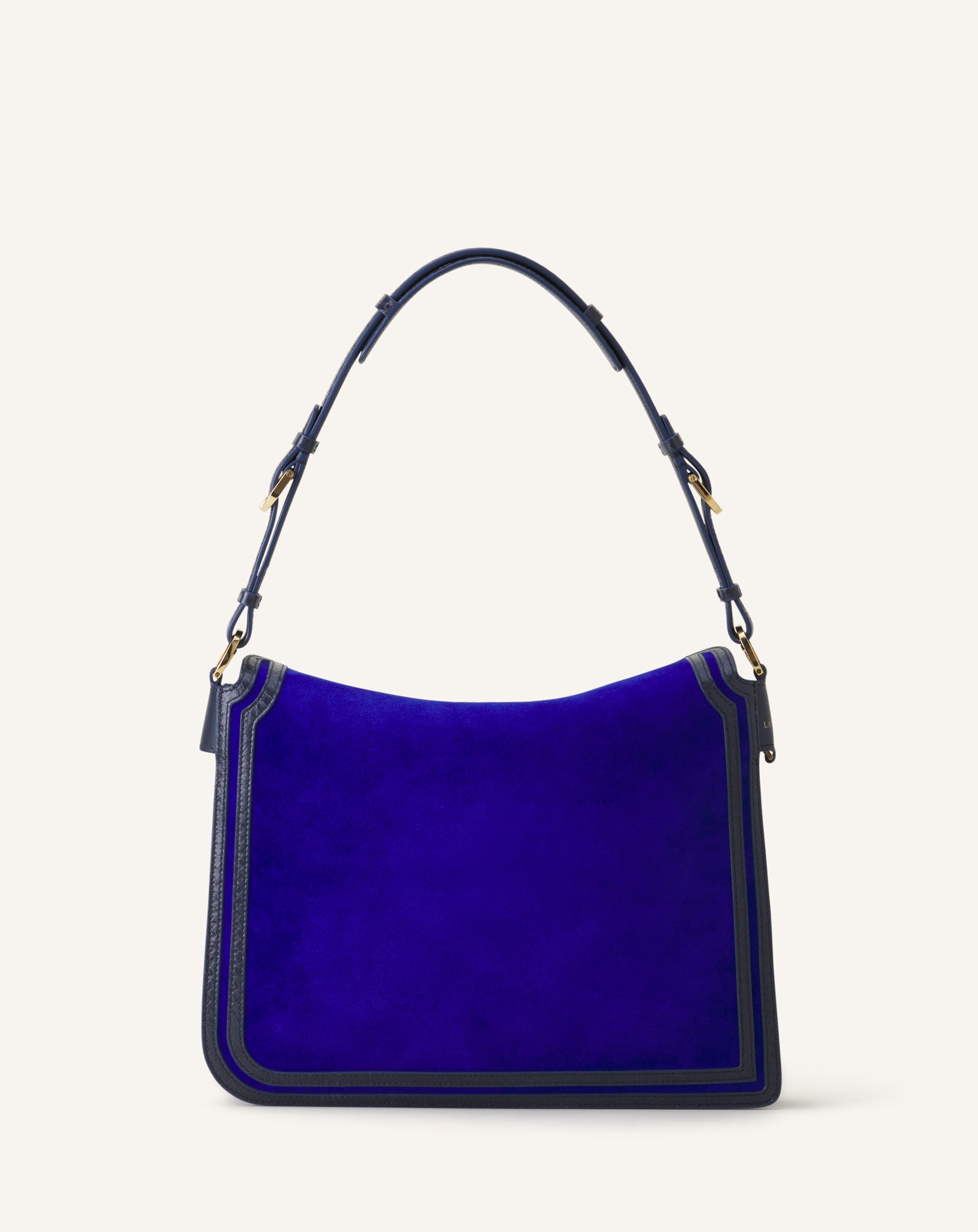 BLUE COMPAGNON MEDIUM ASYMMETRICAL BAG IN SUEDE