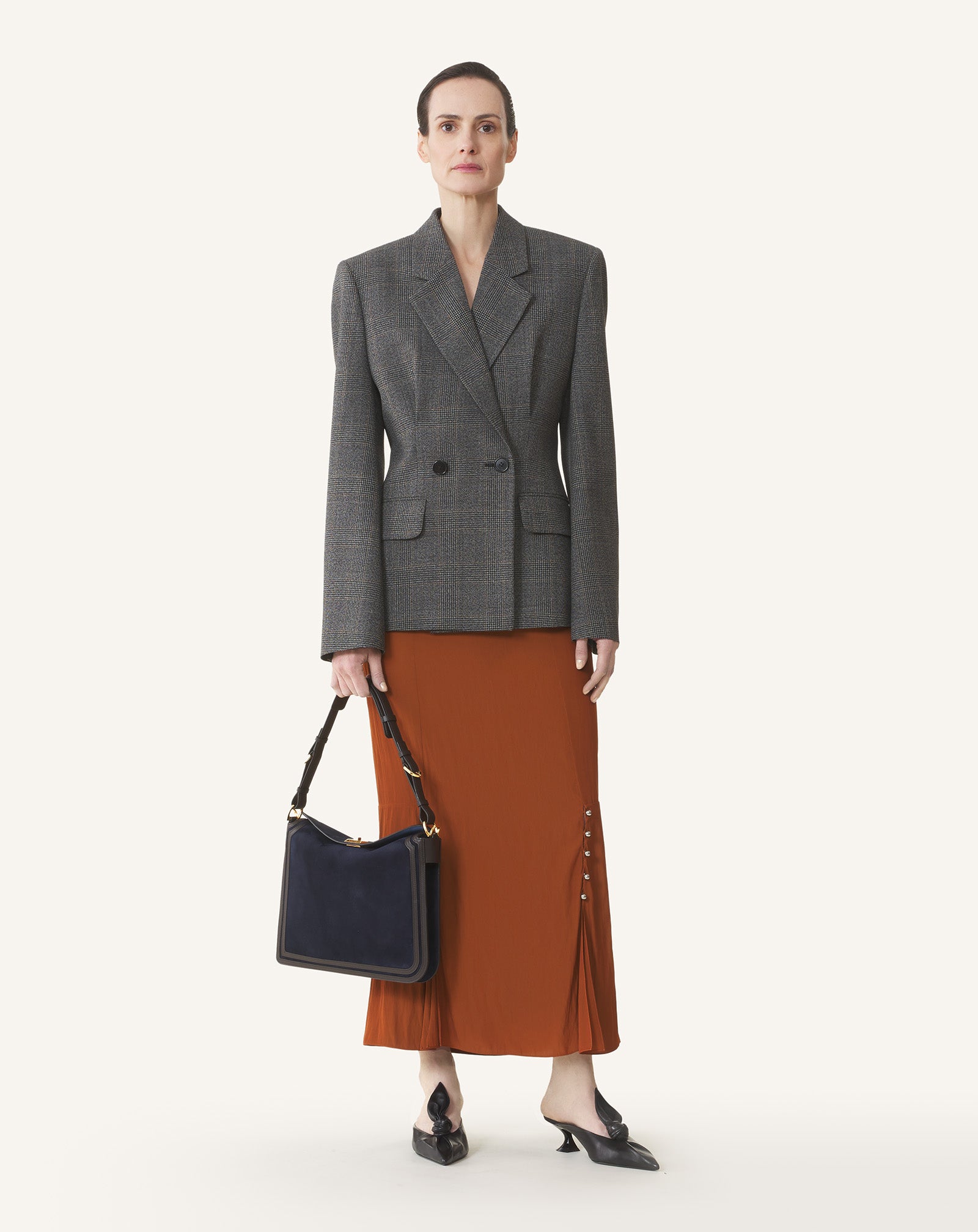 【CVeezy56】　極美品　LANVIN COLLECTION Blue Compagnon Asymmetrical Bag In Suede | Lanvin