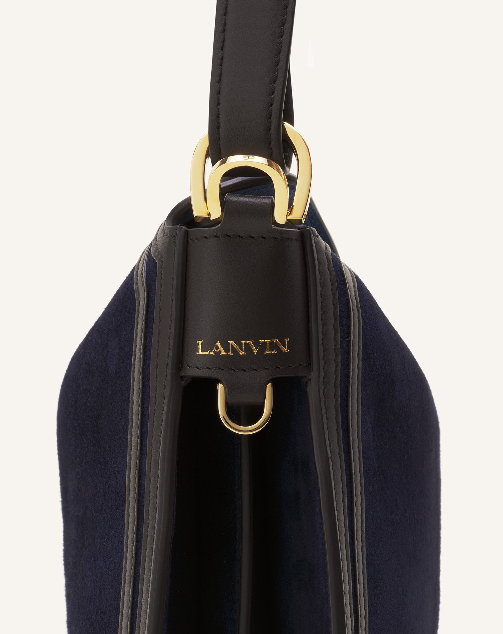 BLUE COMPAGNON ASYMMETRICAL BAG IN SUEDE