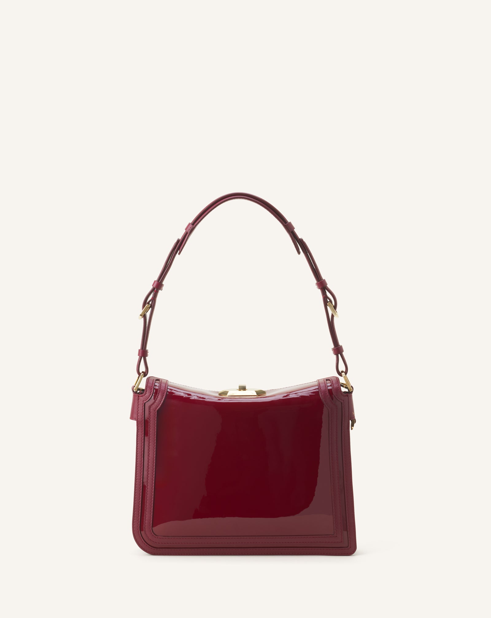 RED COMPAGNON 20 BAG IN PATENT LEATHER
