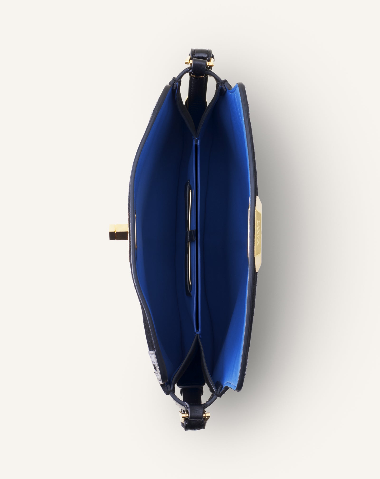 BLACK COMPAGNON SMALL ASYMMETRICAL BAG IN PYTHON FINISHING