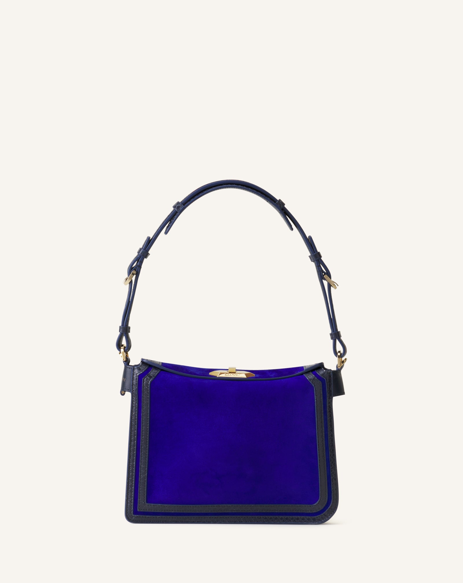 BLUE COMPAGNON SMALL ASYMMETRICAL BAG IN PYTHON FINISHING