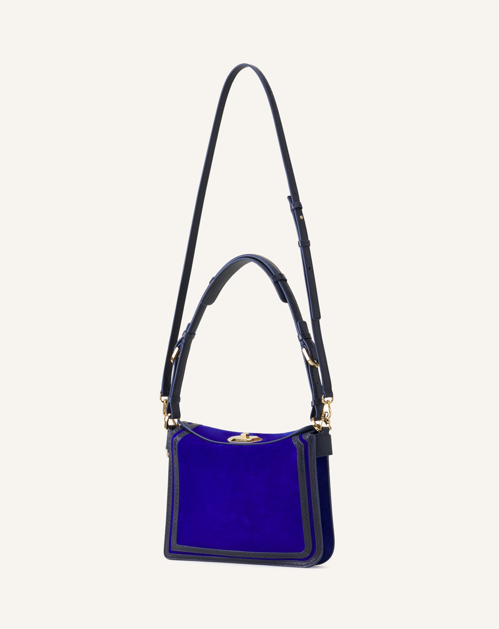 BLUE COMPAGNON SMALL ASYMMETRICAL BAG IN PYTHON FINISHING