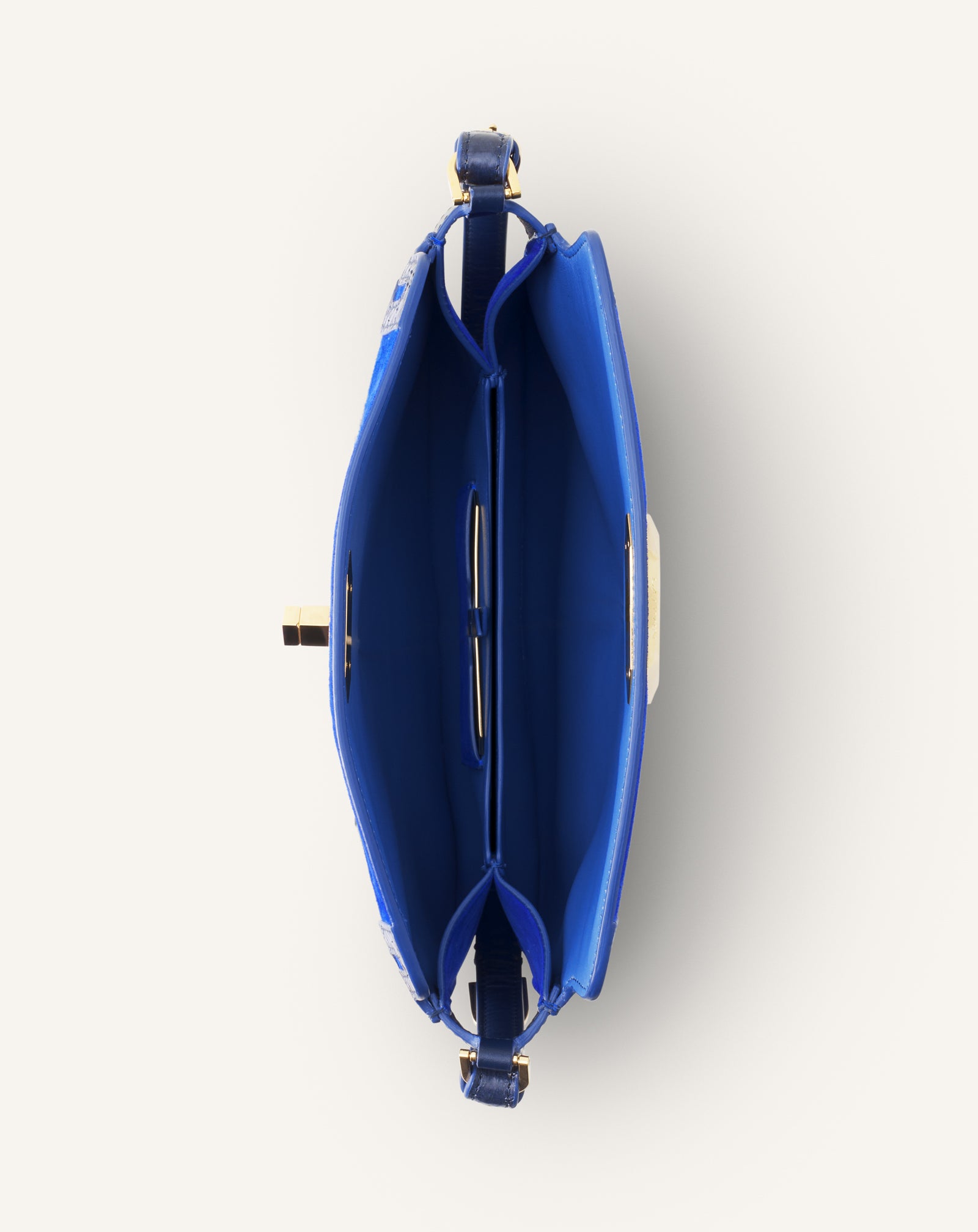 BLUE COMPAGNON SMALL ASYMMETRICAL BAG IN PYTHON FINISHING