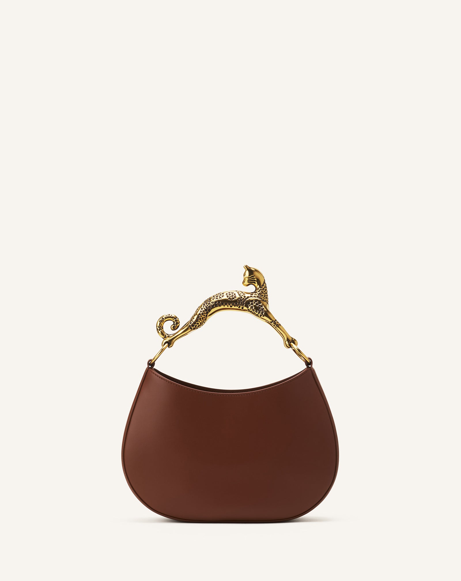 BROWN HOBO CAT  BAG IN LEATHER