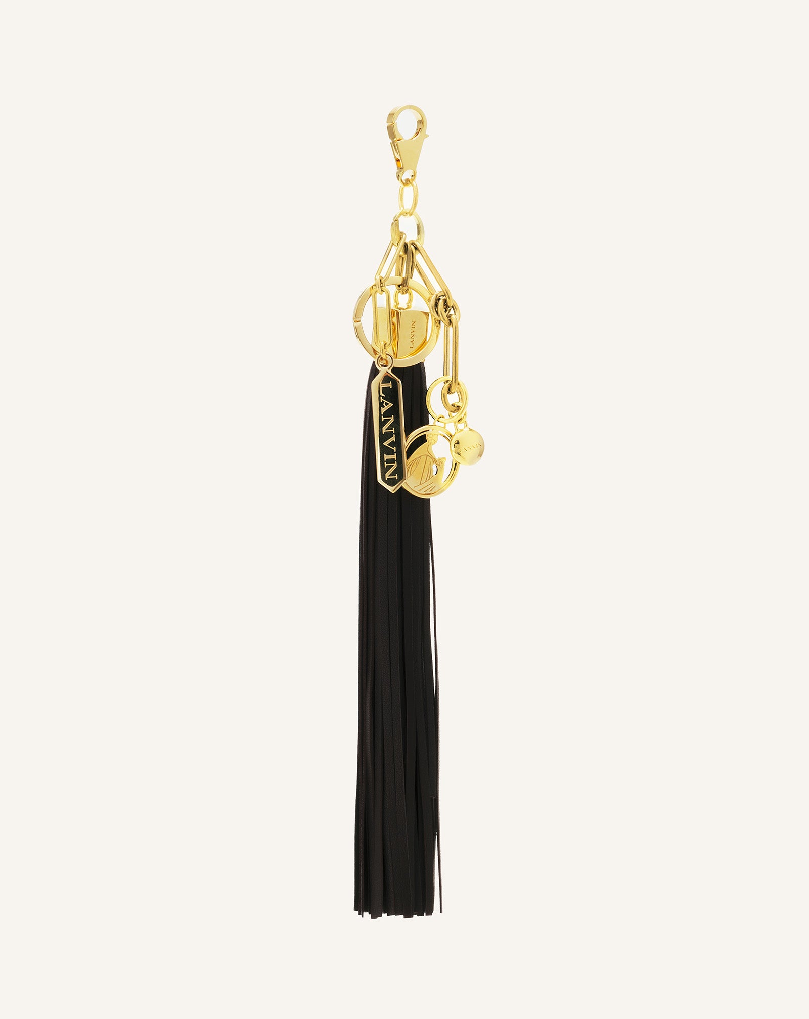 LARGE LEATHER POMPOM BAG CHARM