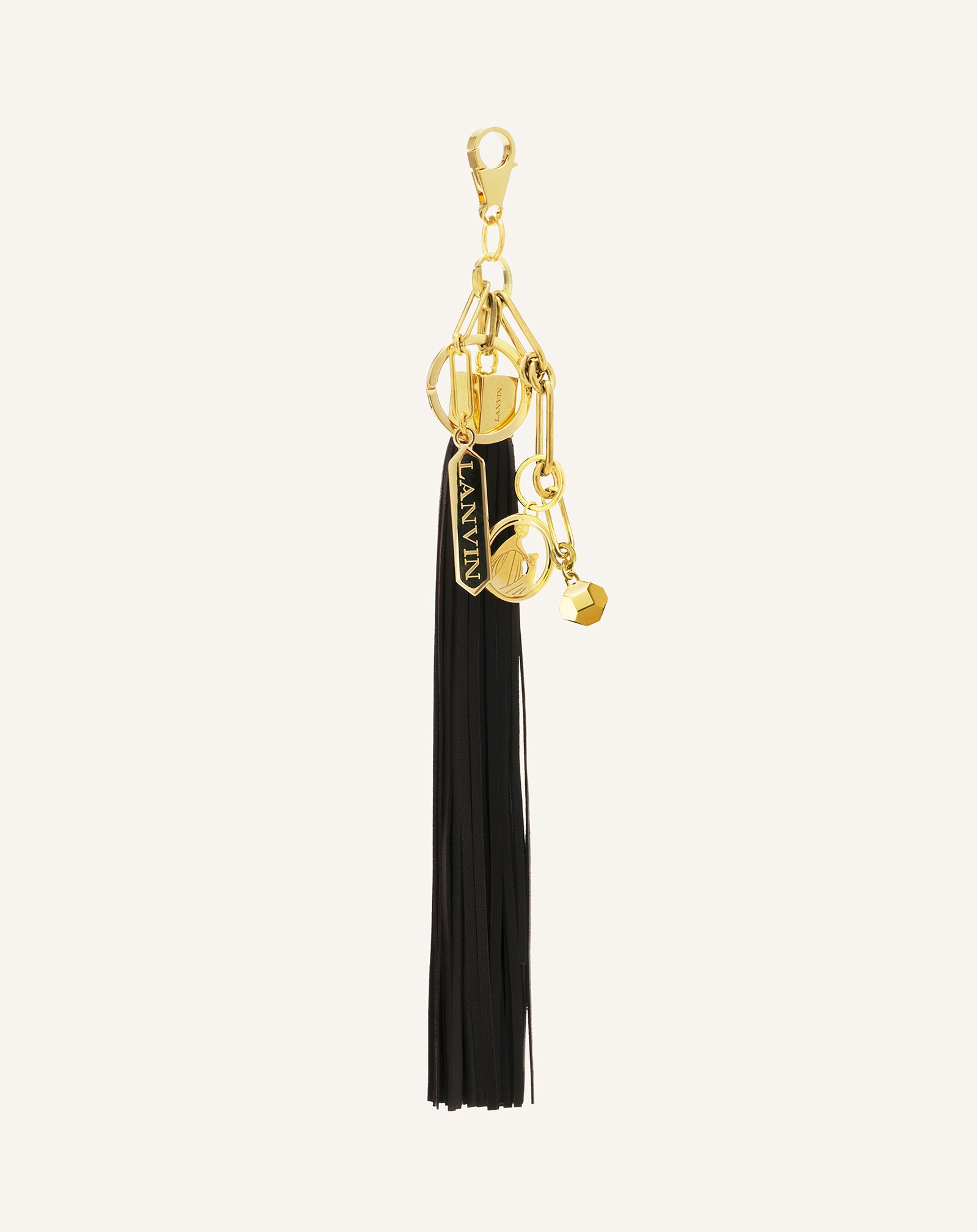 LARGE LEATHER POMPOM BAG CHARM