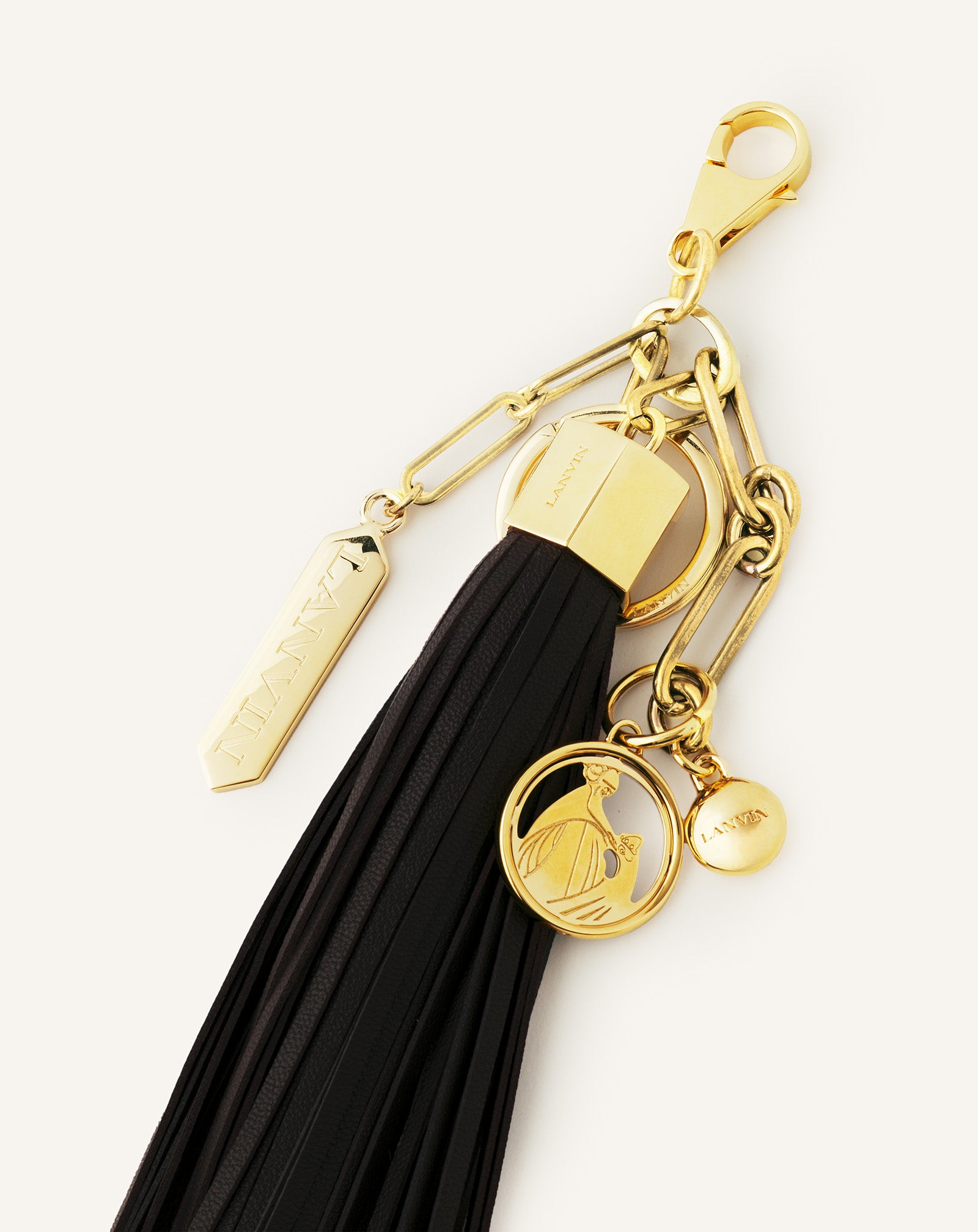 LARGE LEATHER POMPOM BAG CHARM