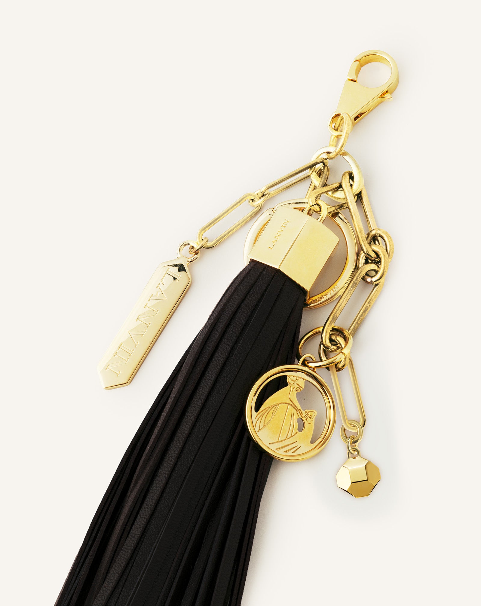 LARGE LEATHER POMPOM BAG CHARM