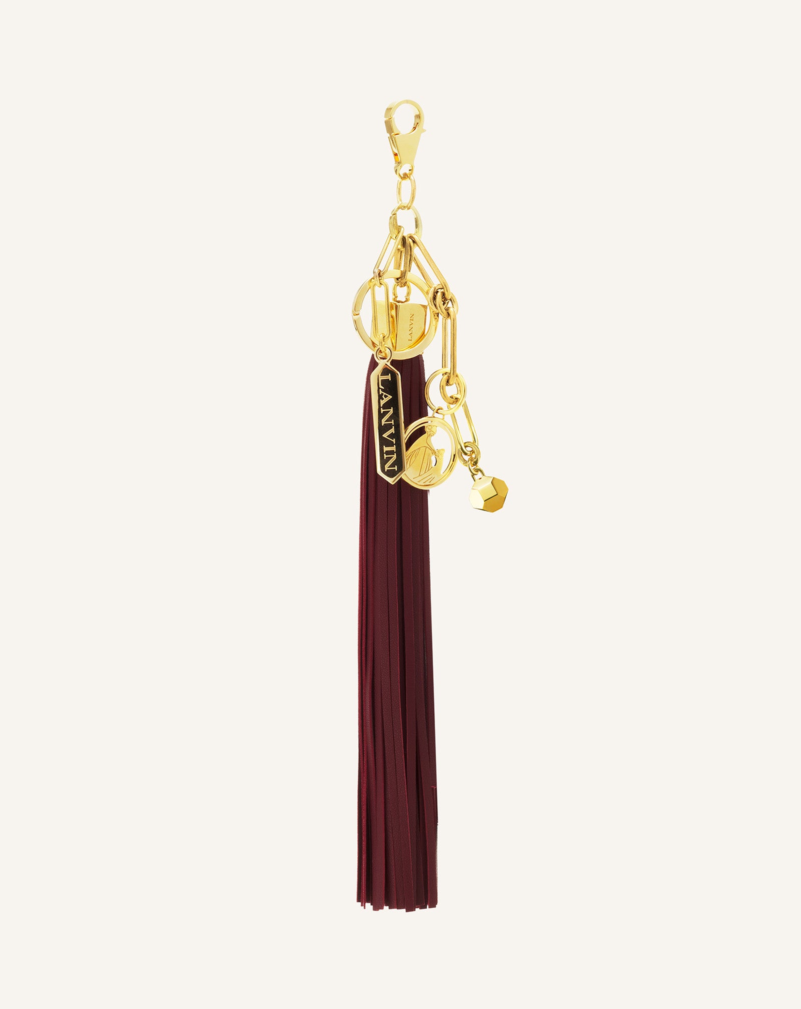LARGE LEATHER POMPOM BAG CHARM