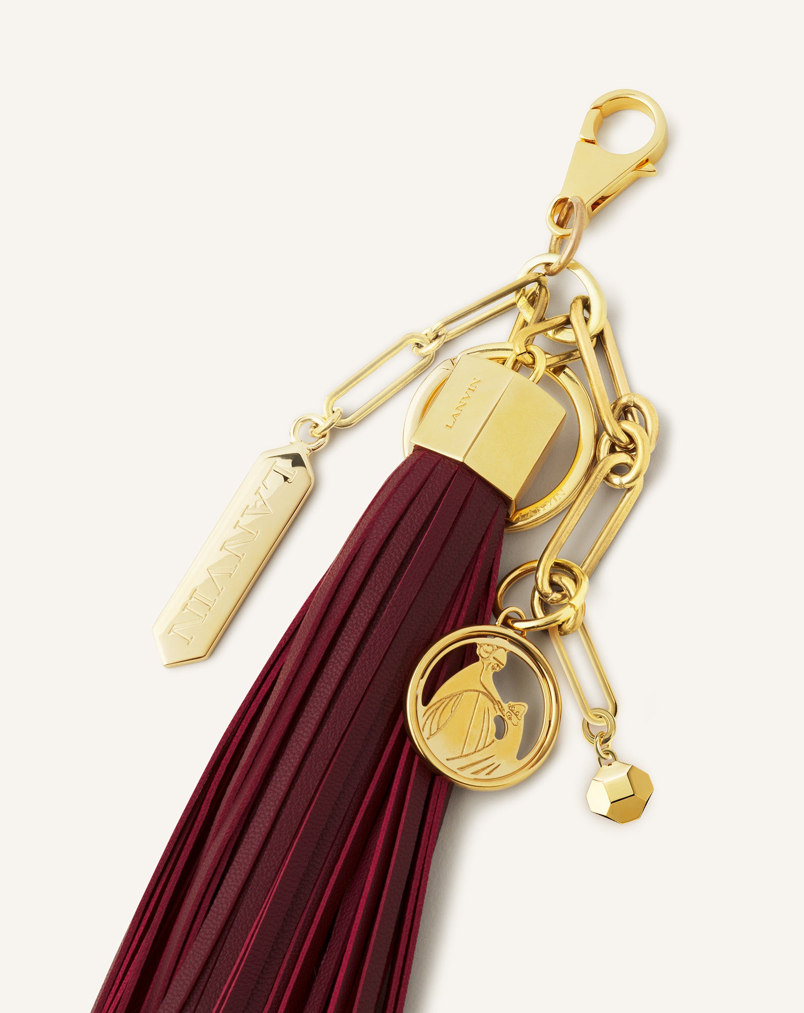 LARGE LEATHER POMPOM BAG CHARM