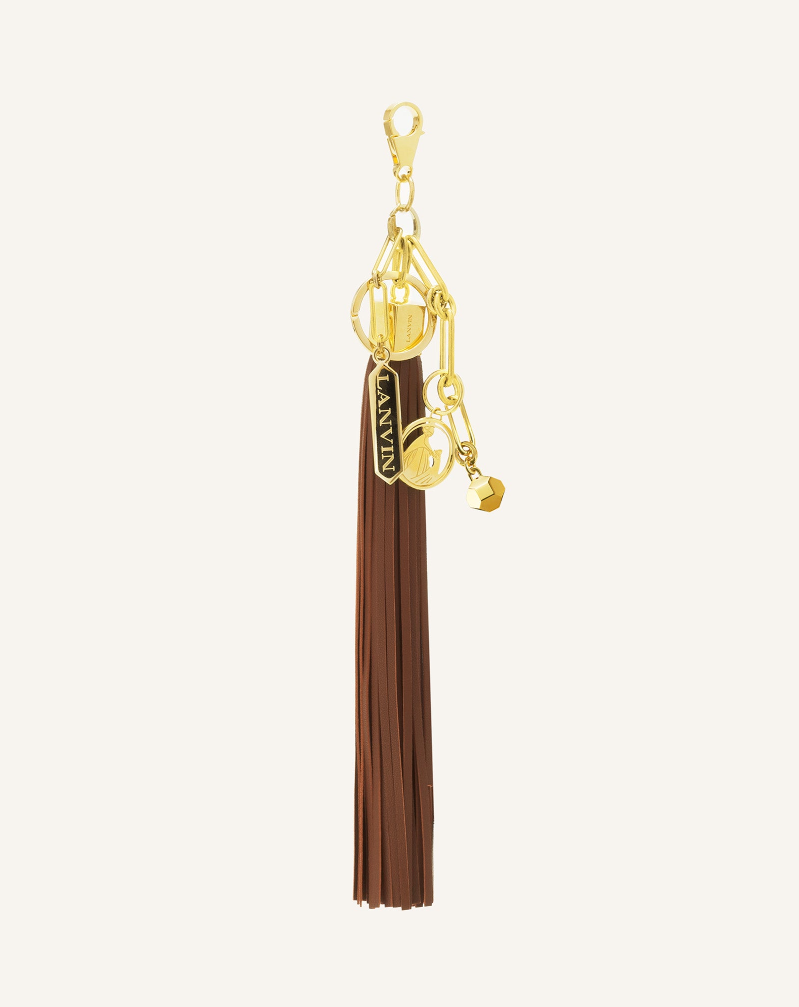 LARGE LEATHER POMPOM BAG CHARM