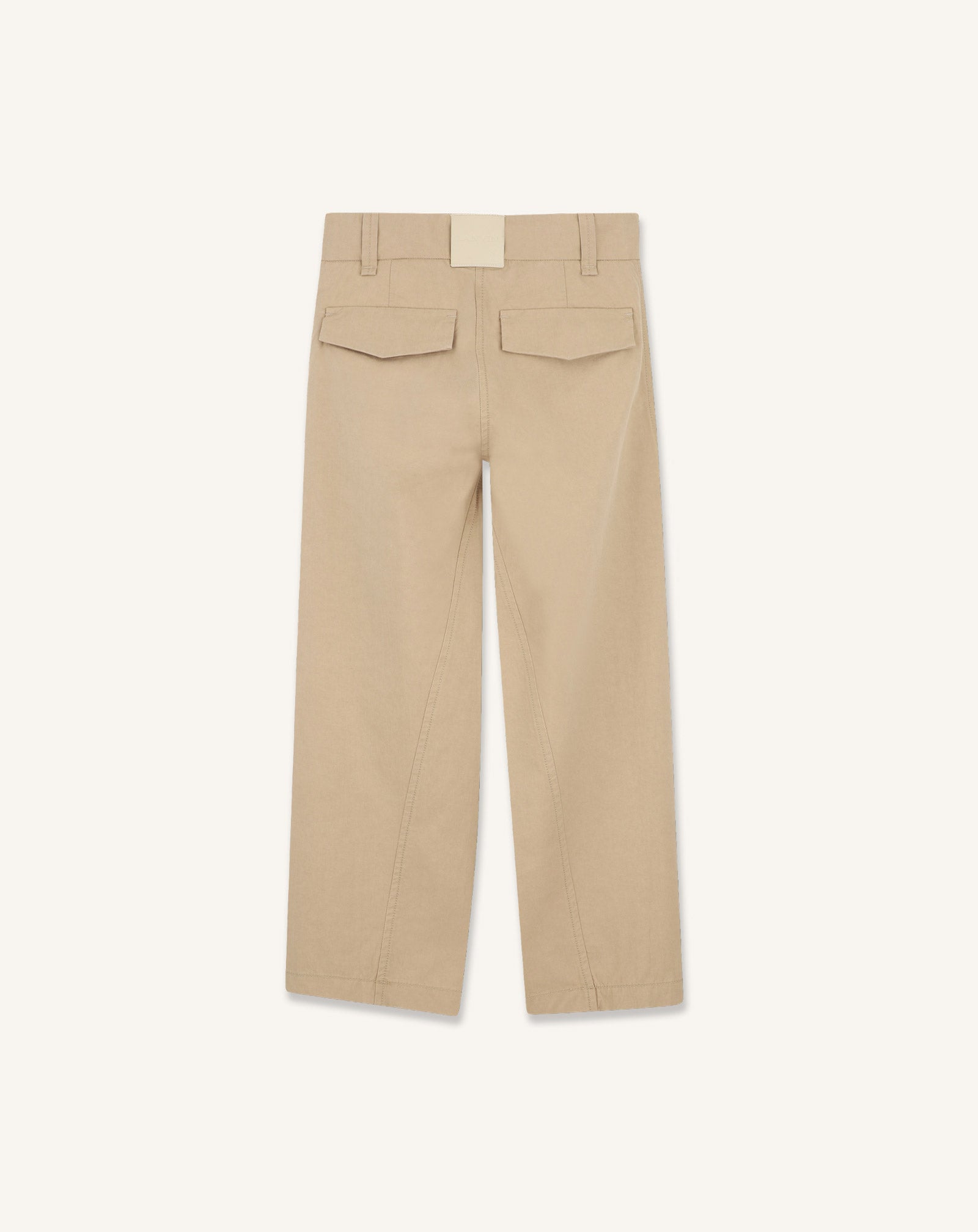 BEIGE TWISTED STITCH COTTON PANTS