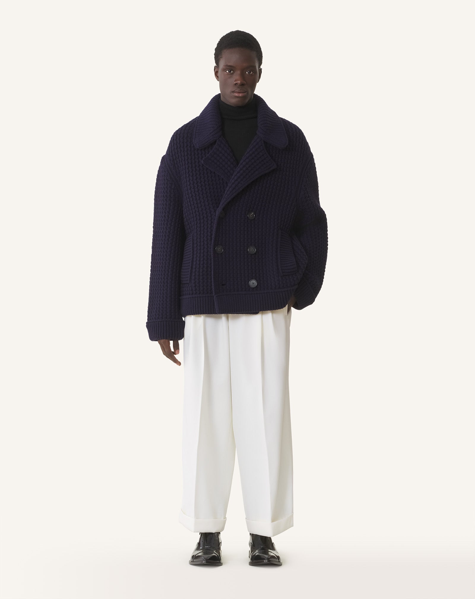 RELAXED-FIT WOOL PEACOAT