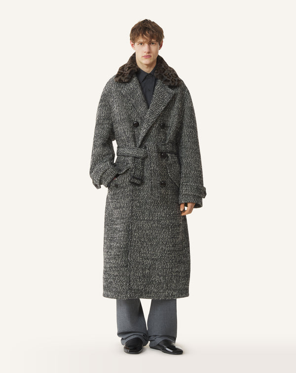 Lanvin Loose-Fit Trench Coat in Textured Wool — photo 2